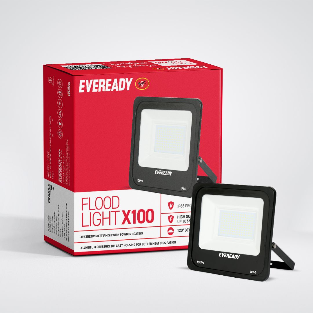 eveready 100W|IP66 waterproof|High Surge Protection|Aluminium Body|2 Year warranty | Flood Light Outdoor Lamp-picture-23
