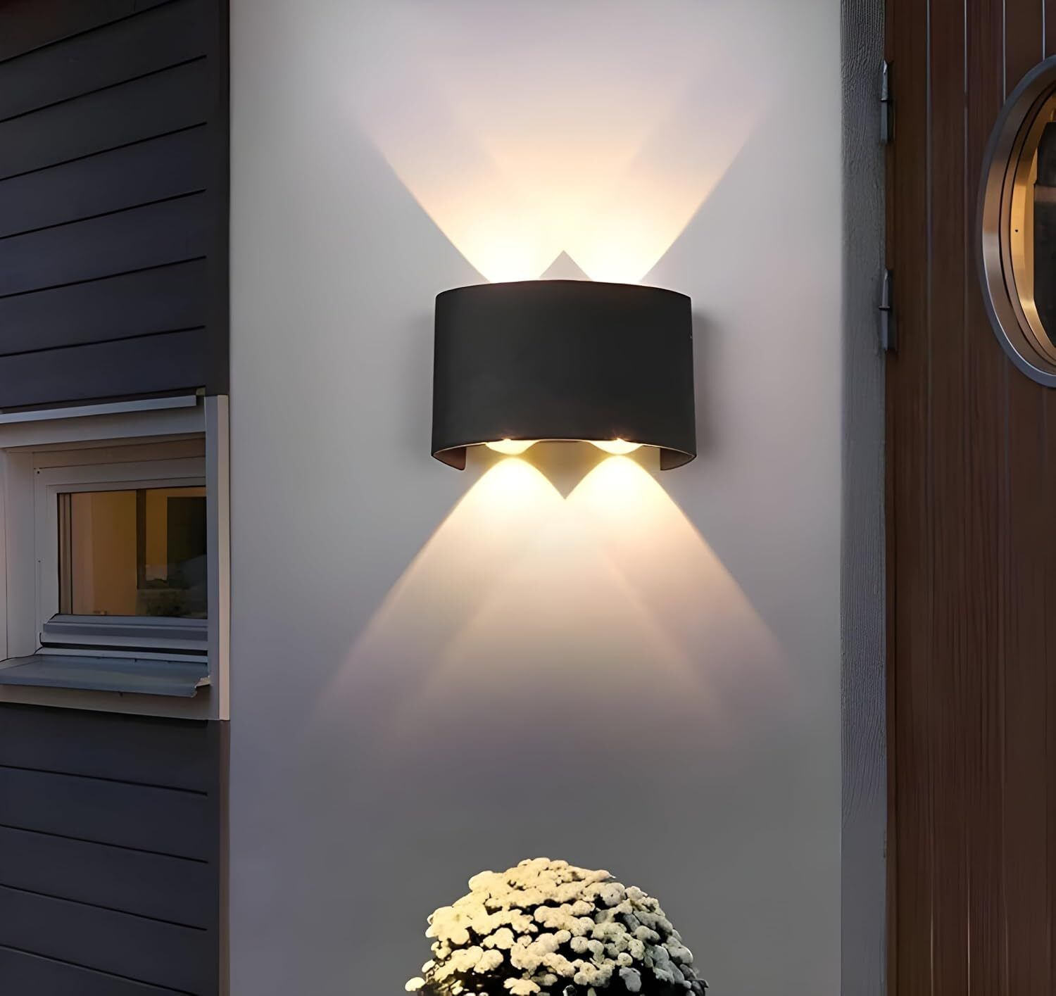 2 Way 2+2 LED Indoor & Outdoor Lamp Up/Down Elevation Light Rustproof & Waterproof Black (Warm White) Gate Light Outdoor Lamp-image-48