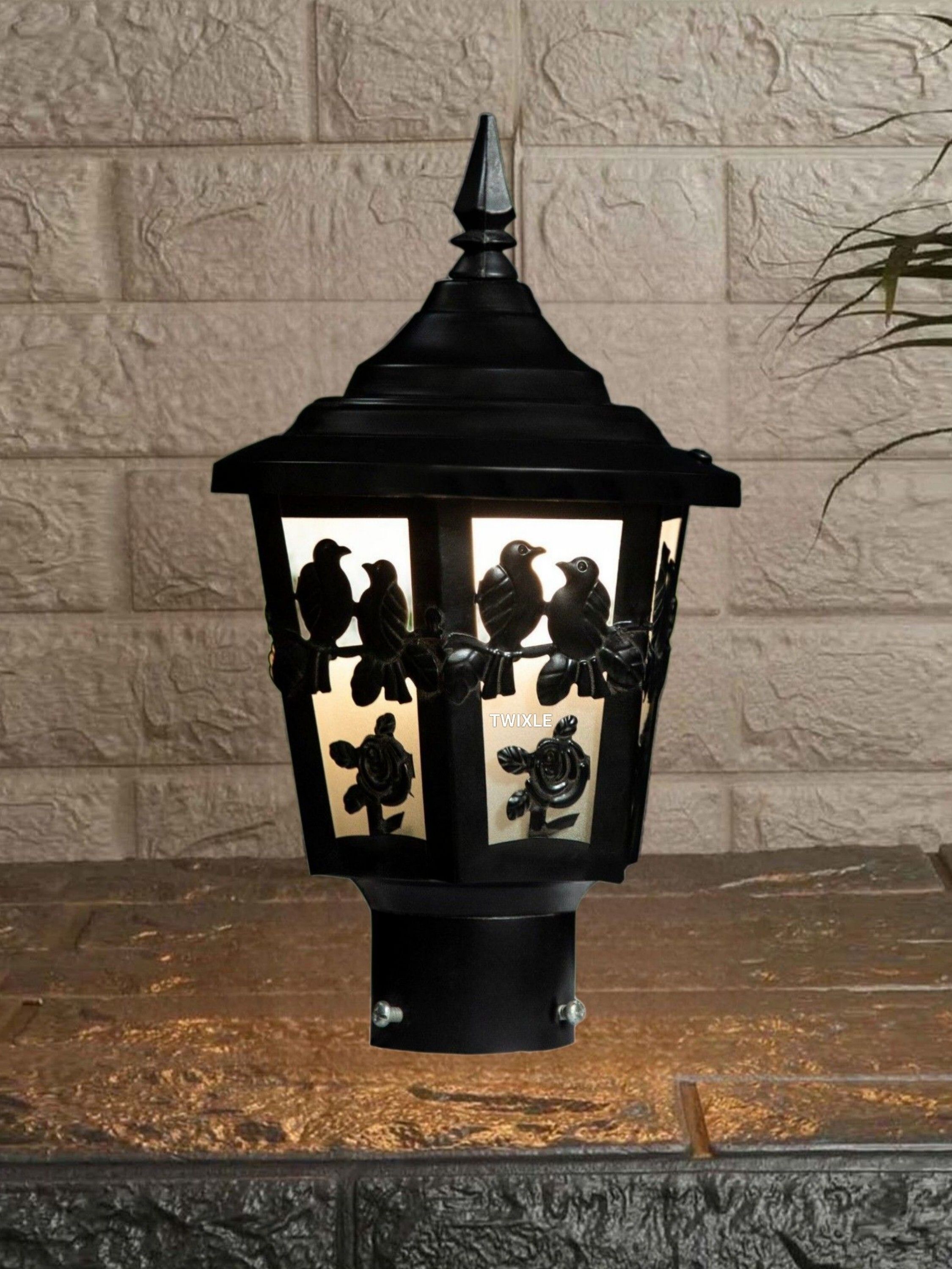 Modern Outdoor Gate Light for Garden, Patio & Balcony | Couple Bird Design Lamp, Bulb not Included | Pack of 1 Gate Light Outdoor Lamp-image-25