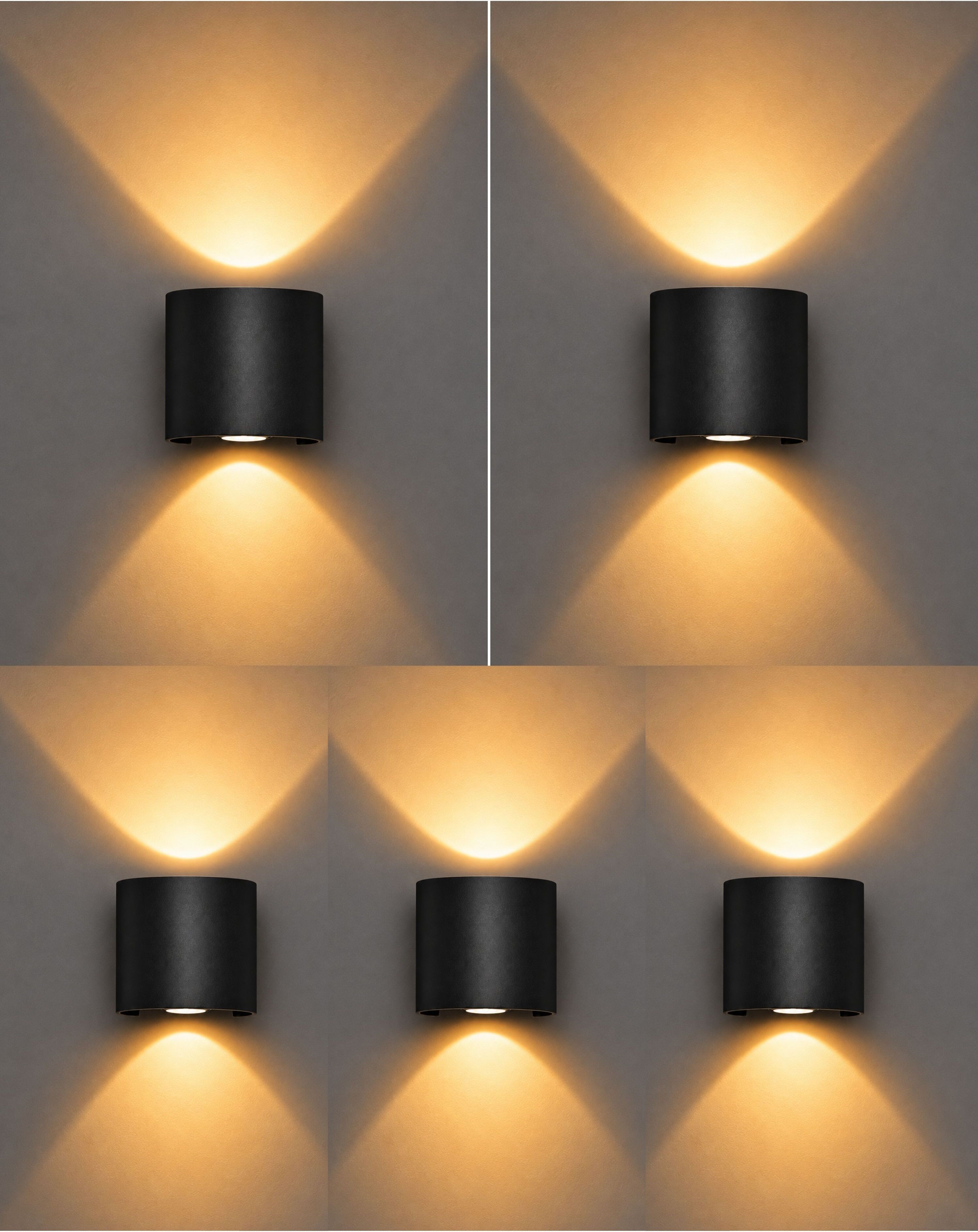 LED Wall Lamp, Up and Down Wall Light, Step Light, Waterproof, Interior Exterior Wall Light, Warm White (Pack of 5) Post Light Outdoor Lamp-image-23