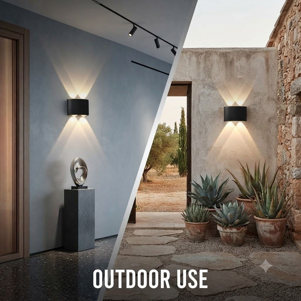 Premium 2 Up + 2 Down LED Outdoor Waterproof Exterior interior Wall Step Up Down Light Lamp Post Light Outdoor Lamp-image-45