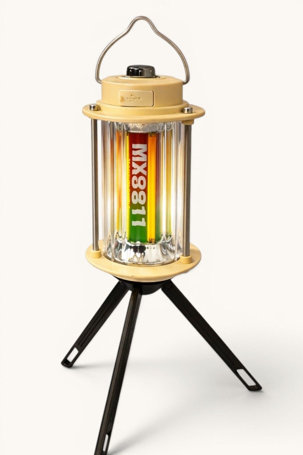hellglanz Rechargeable Camping Light with Powerbank Function Beige Plastic Hanging Lantern-picture-43