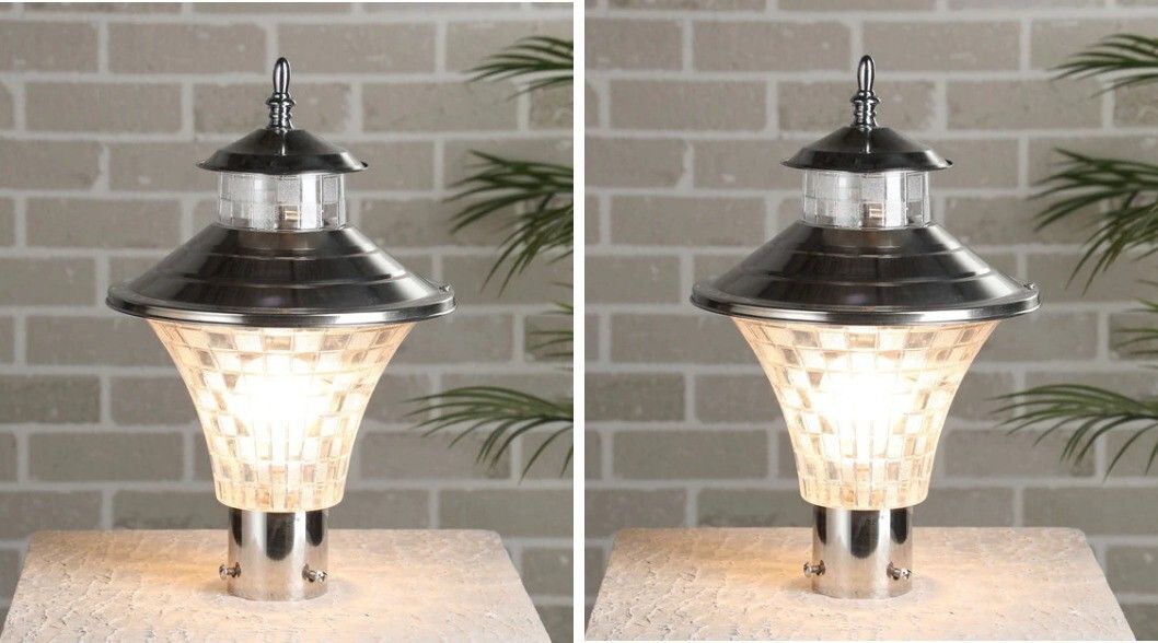 Silver Metal Gate Light Gate Light Outdoor Lamp-image-25