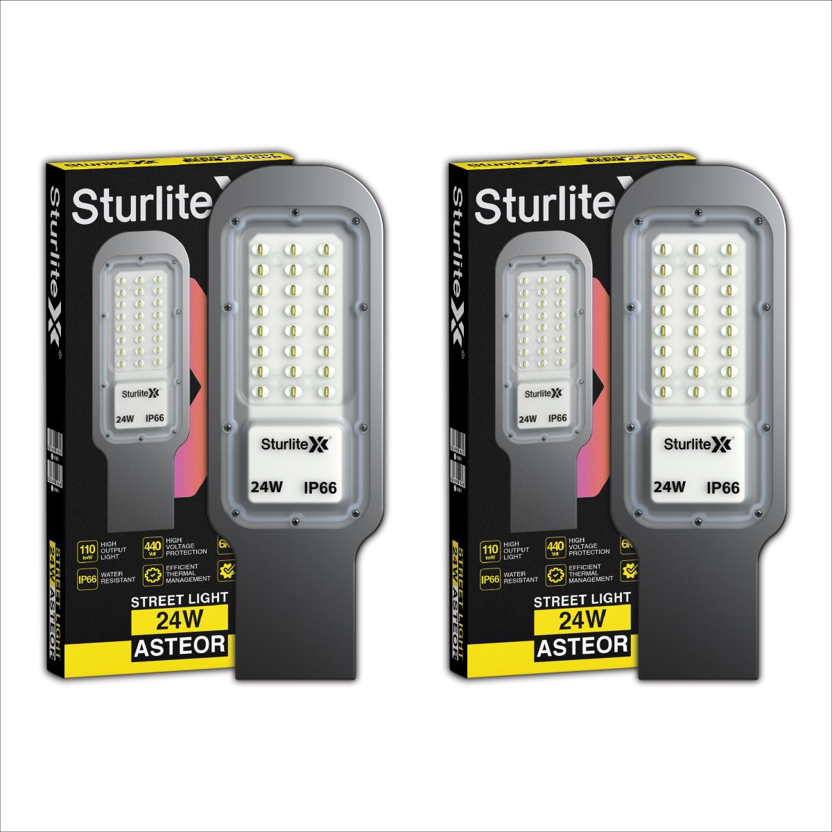 sturlite Asteor 24W LED Street Light - (Pack of 2) (L-G-0060-24W) Flood Light Outdoor Lamp-picture-41