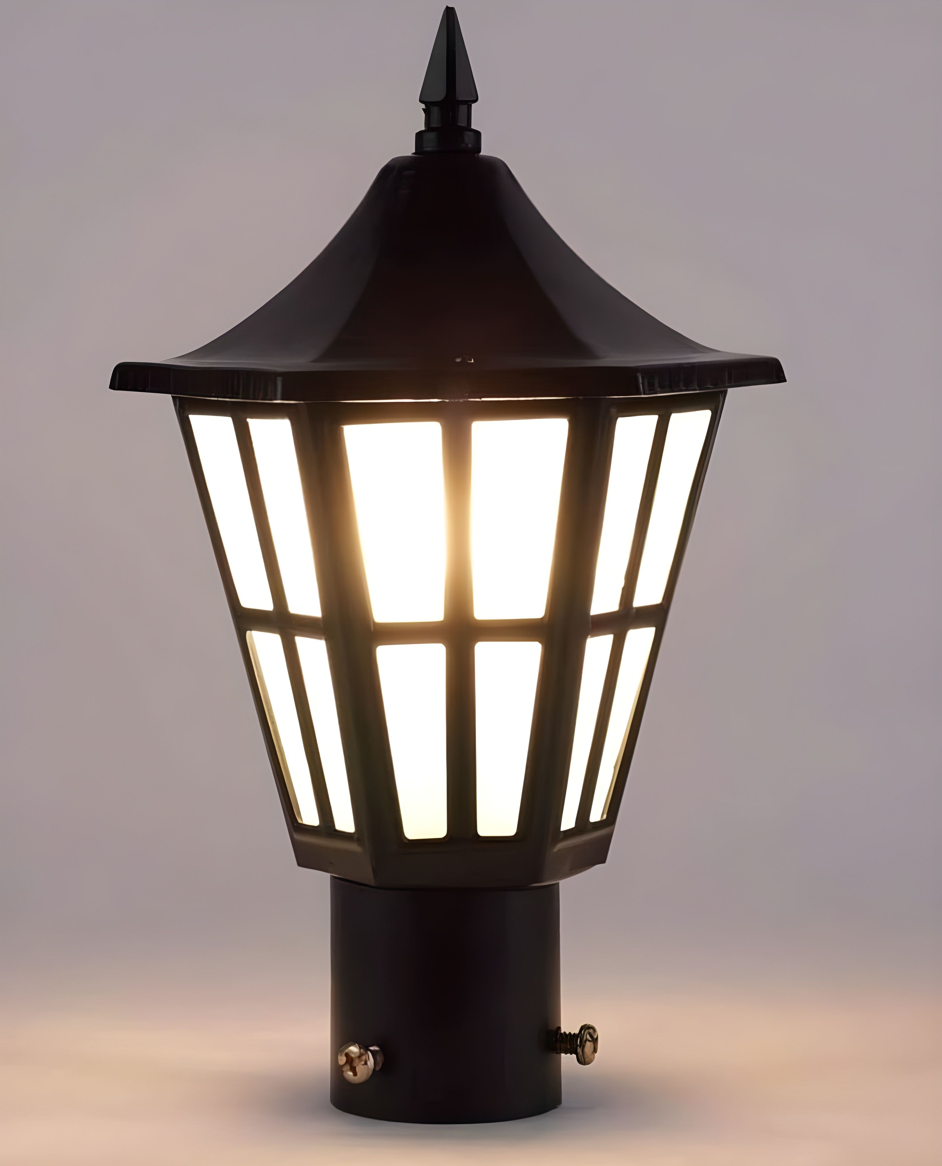 Outdoor Gate Light, Black Metal Hurricane Design, Waterproof, Energy Efficient, Modern Wall Mount Sconce, for Garden Pillars, Entry Gates, Porch, Fence Posts (with Bulb, 1, Pack) Gate Light Outdoor Lamp-image-44