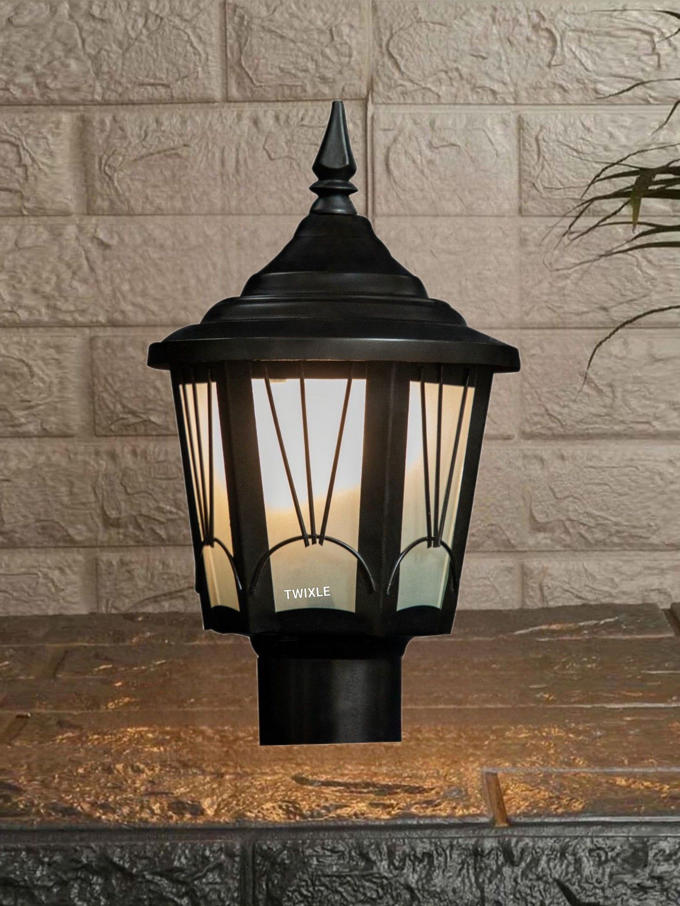 Black Metal Outdoor Waterproof Elegant Design Gate Light Energy Efficient Decorative Exterior Fixture for Garden Pillars, Entry Gates, Porch, Driveway and Fence Posts (without Bulb, 1, Pack) Gate Light Outdoor Lamp-image-45