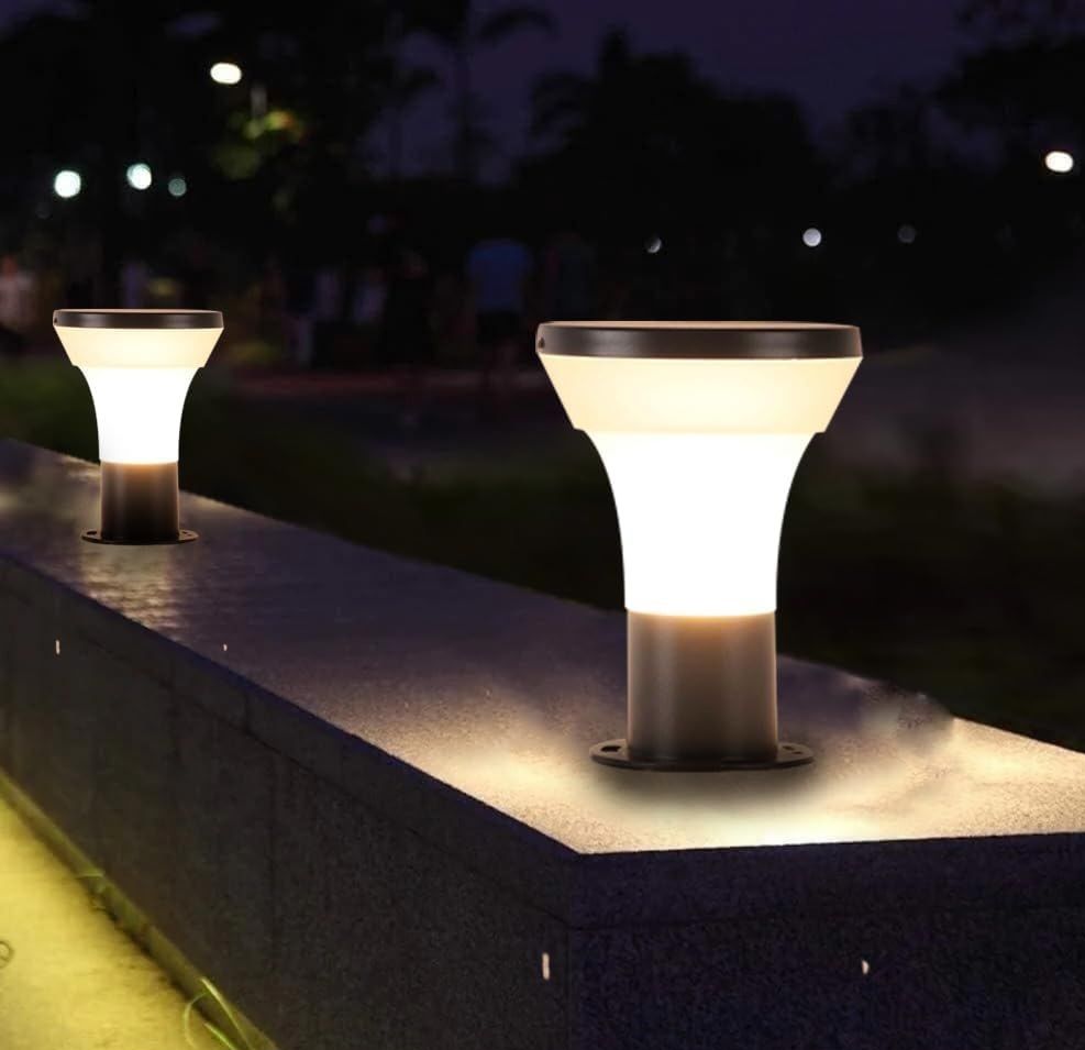 Modern Outdoor LED Gate Pillar Light | SIMBA Milky Gate Light | Waterproof | Bulb not Included | Pack of 2 Gate Light Outdoor Lamp-image-11