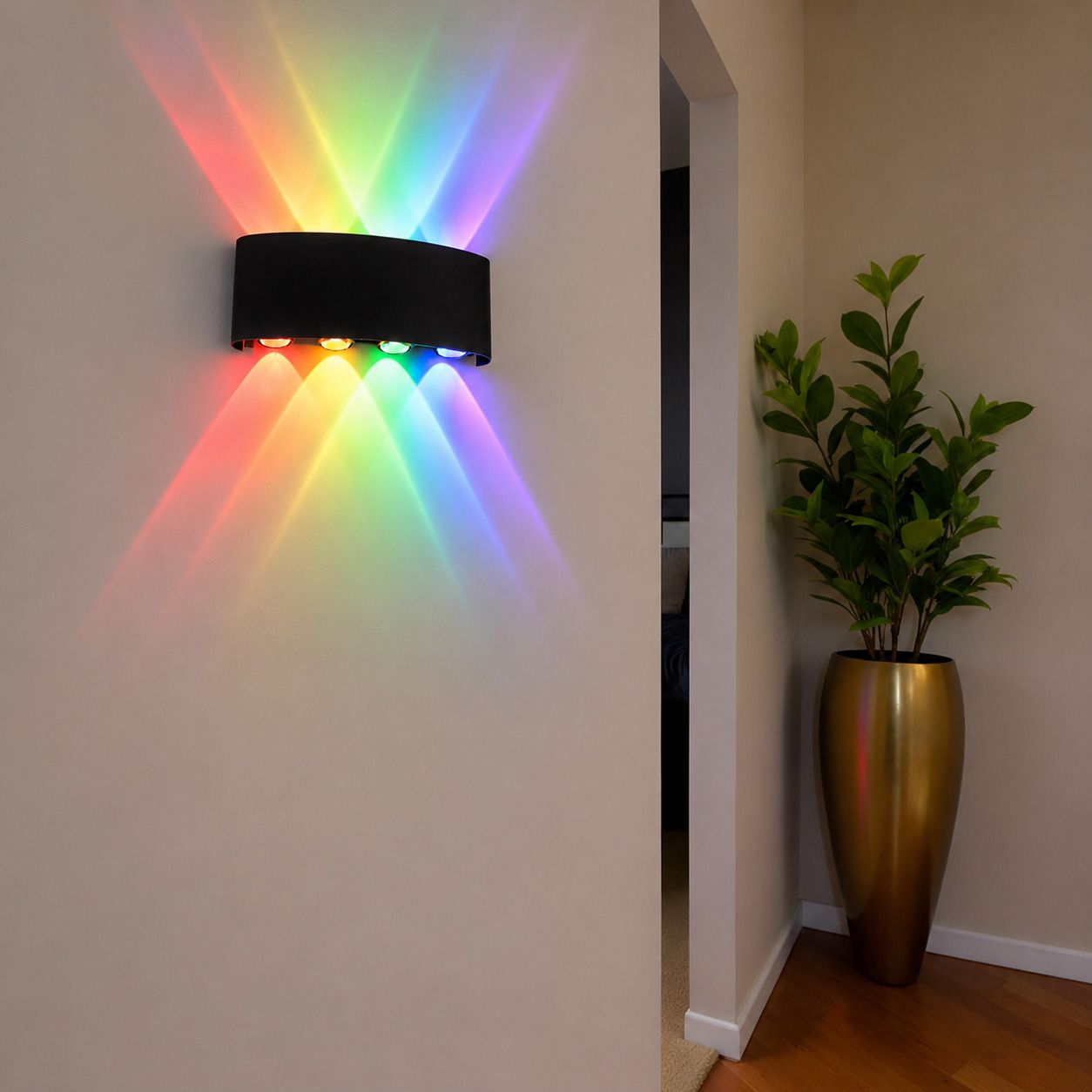 2 Way 4+4 LED Indoor & Outdoor Lamp Up/Down Elevation Light Rustproof & Waterproof Aluminum Body Black (MULTICOLOR) Gate Light Outdoor Lamp-image-15
