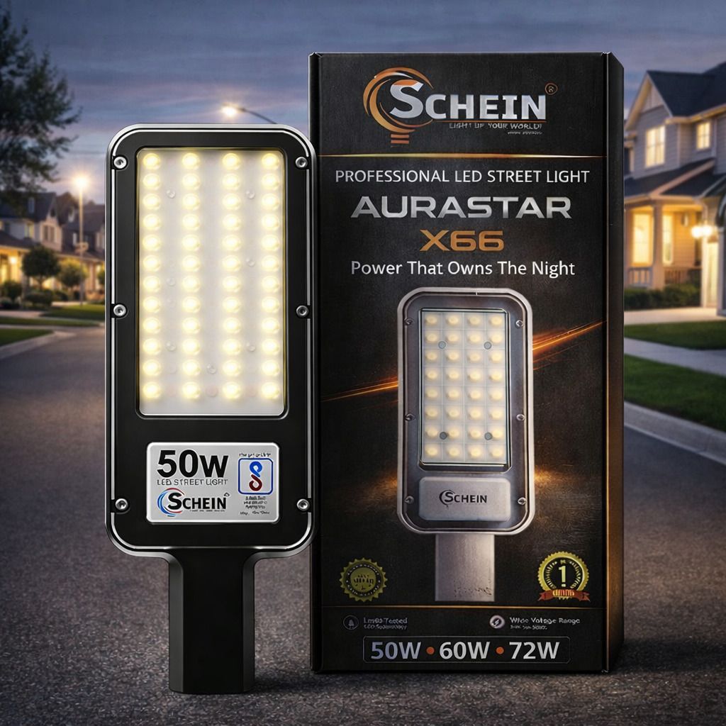 schein Aurastar 50W LED Outdoor Gate & Street Light (White) | Pack of 1 | BIS Approved | Rust-Free Plastic Body | Water & Dust Resistant | Wide Voltage 100-300V | Energy Efficient Lighting Street Light Outdoor Lamp-picture-37