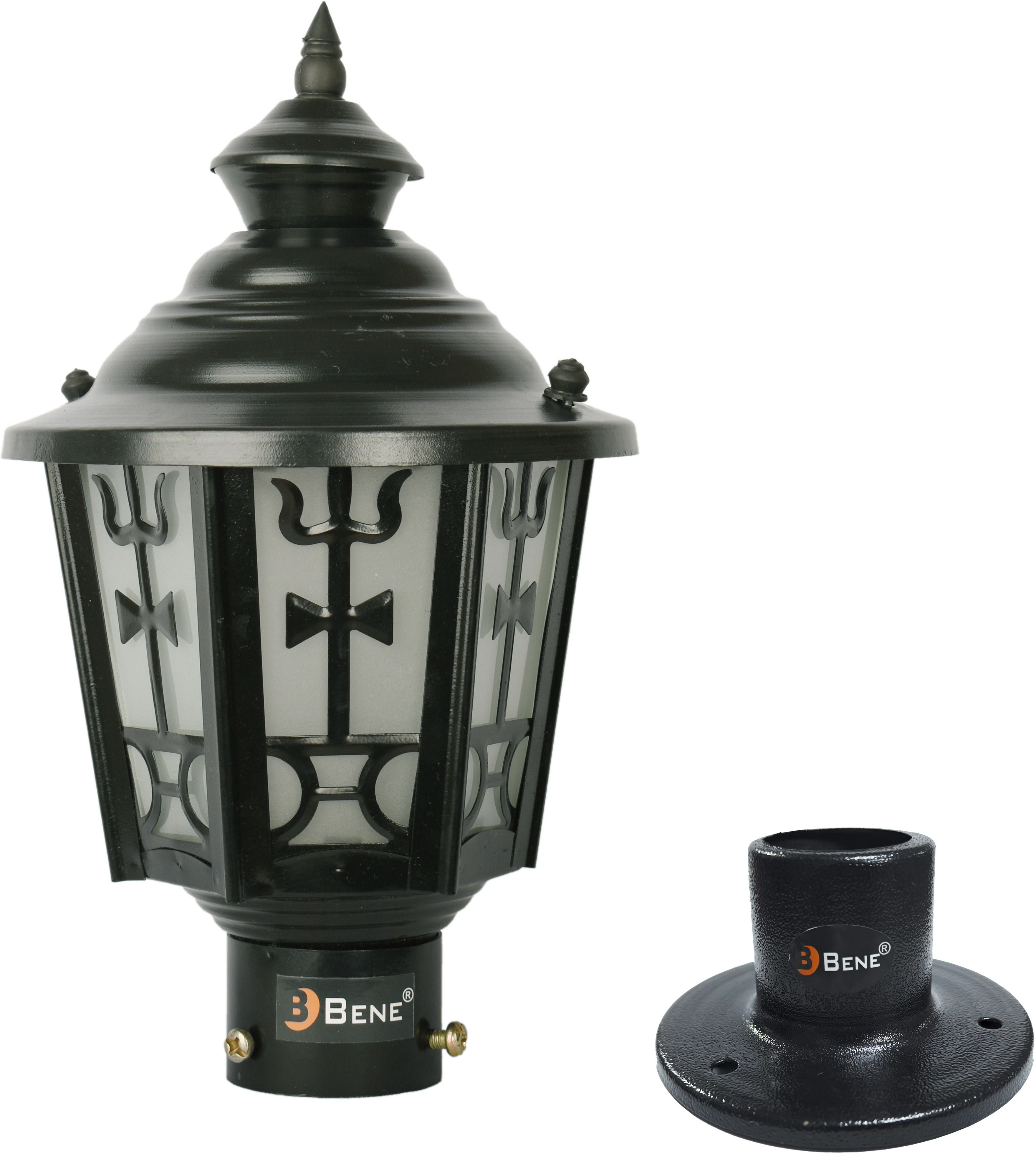 Garden Light Ohio 18 cm with Base Stand (Black, Pack of 1 Pc) Gate Light Outdoor Lamp-image-44