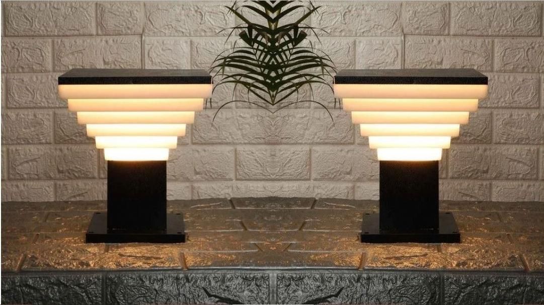 KIN- NEW DELUX BLACK Modern Shape Gate Light/Outdoor Light/Pillar Light for Outdoor Home, Pack of 2-7 Gate Light Outdoor Lamp-image-7