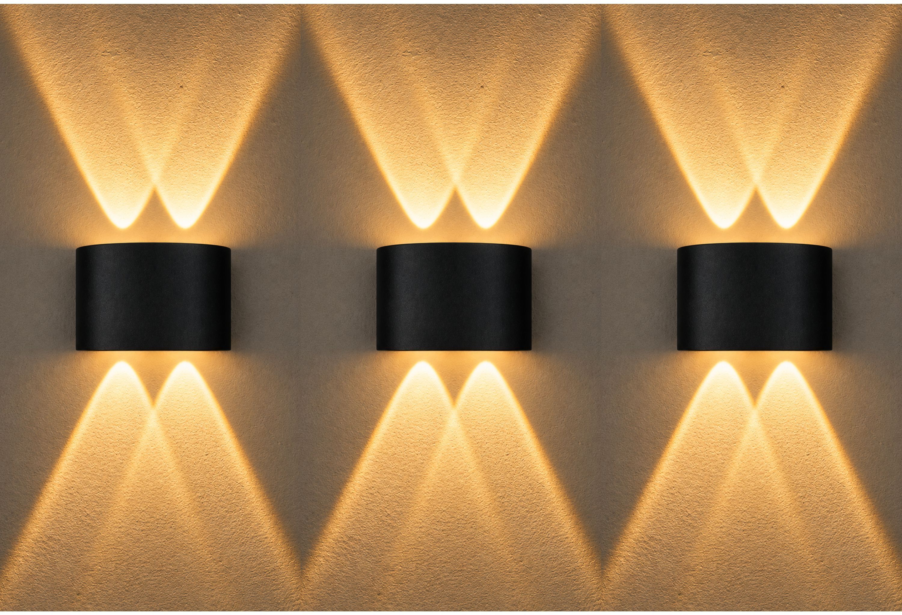 LED Wall Lamp, Up and Down Wall Light, Step Light, Waterproof, Interior Exterior Wall Light, Warm White (Pack of 3) Post Light Outdoor Lamp-image-30