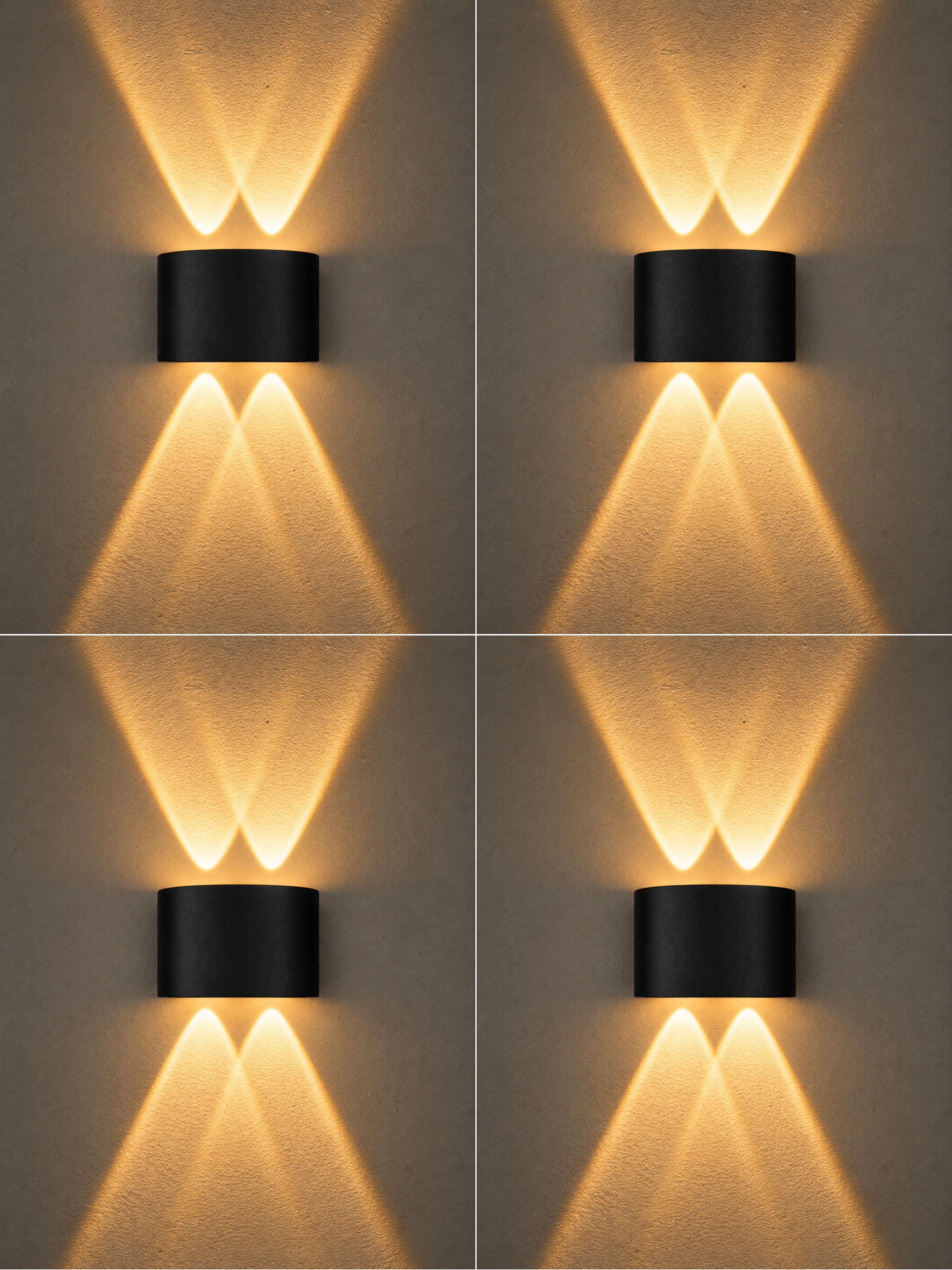 LED Wall Lamp, Up and Down Wall Light, Step Light, Waterproof, Interior Exterior Wall Light, Warm White (Pack of 4) Post Light Outdoor Lamp-image-31