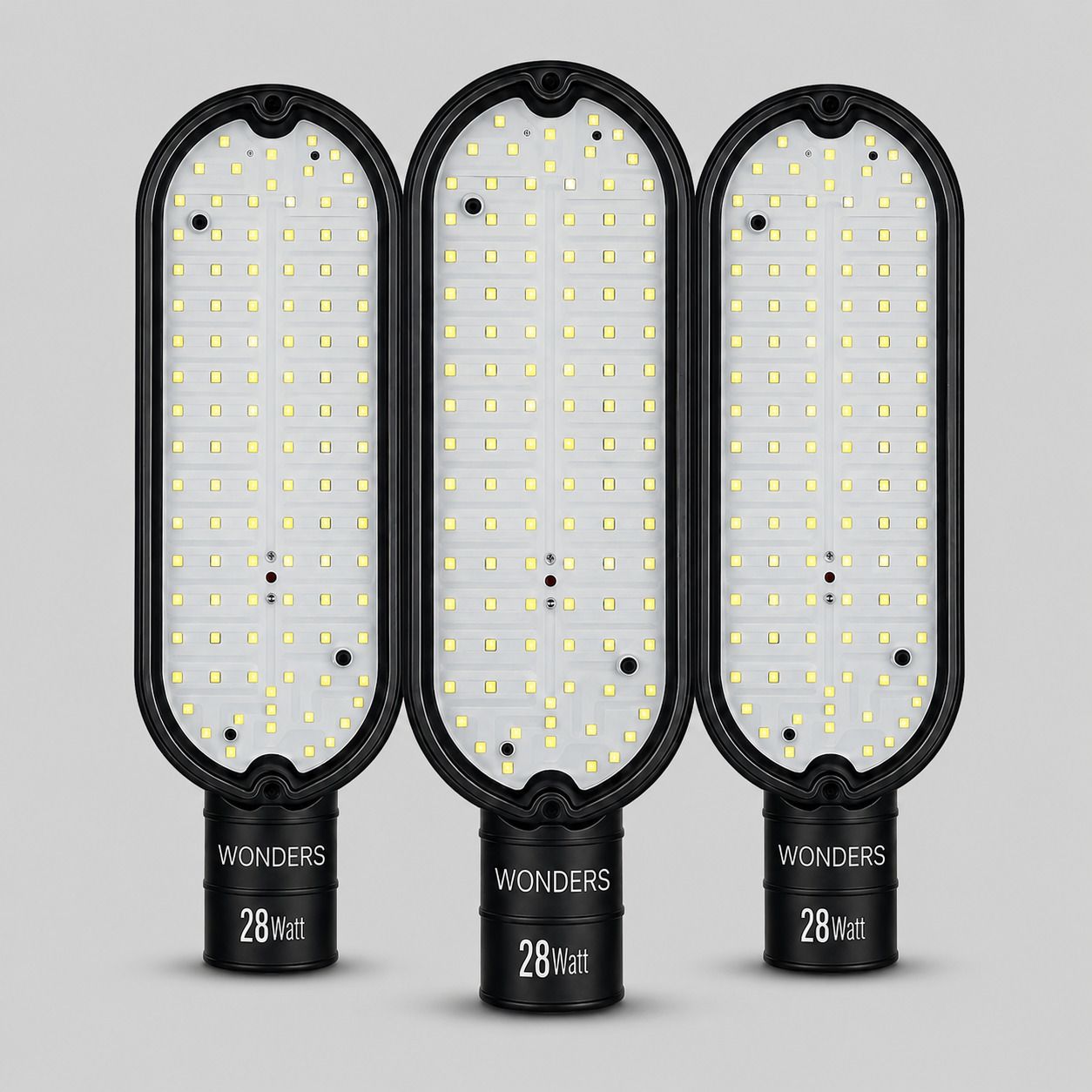 wonders 28W LED Street Light Without Sensor Pack of 3 | Energy Efficient |IP65 Waterproof | Outdoor Street Lamp | 2.5kV Surge Protection| Bright White Light | Non-Solar Corded Electric | Durable Plastic Body | S3W5 Street Light Outdoor Lamp-picture-21