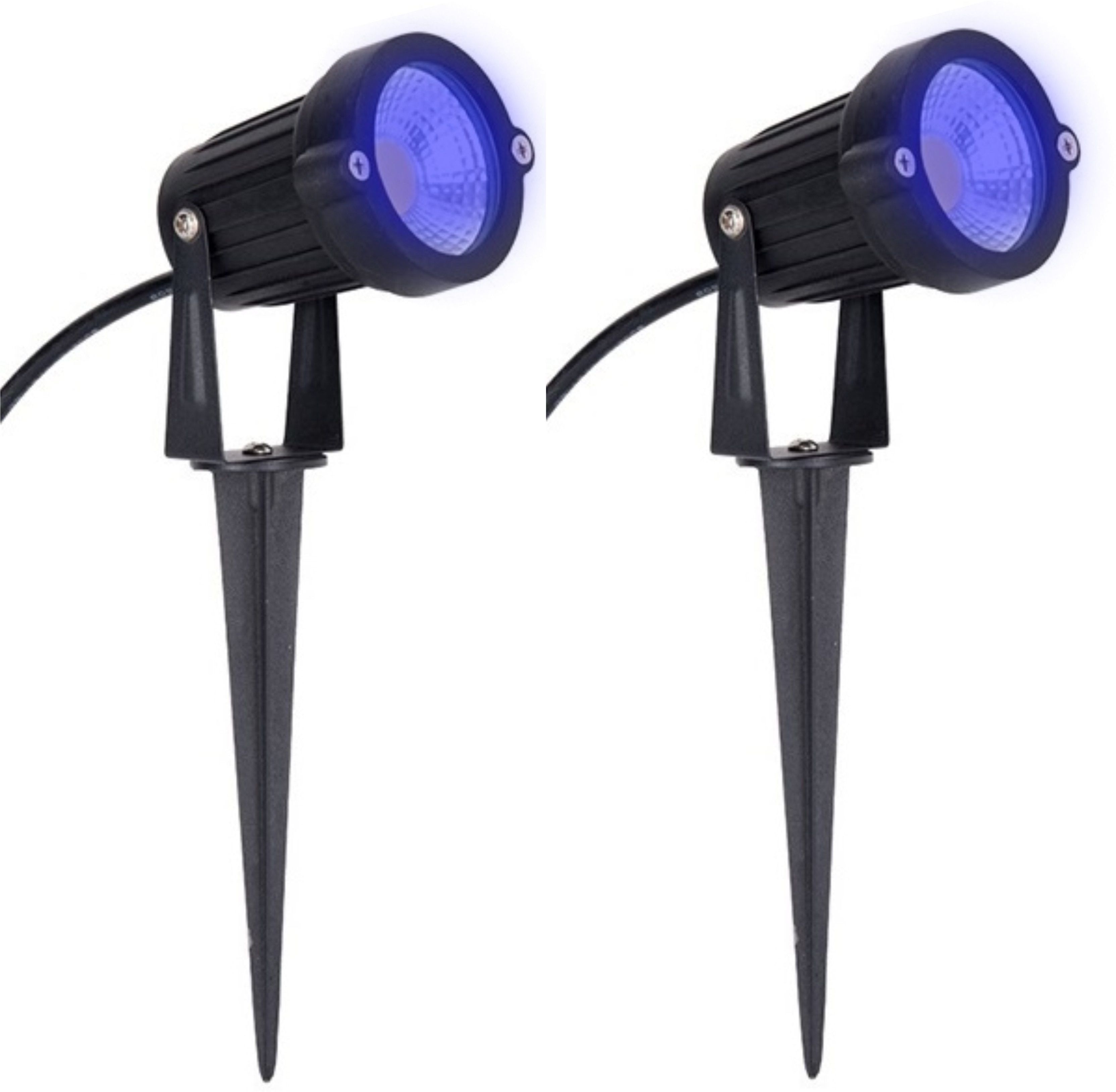 LED Spike Light, Spot Light, Focus Light for Home Garden, (5 Watt), Bridge Lux Optical COB LED, BLUE Light, Elegant Fiber Body, IP67 Waterproof for Indoor/Outdoor Use (PACK OF 2) Post Light Outdoor Lamp-image-22