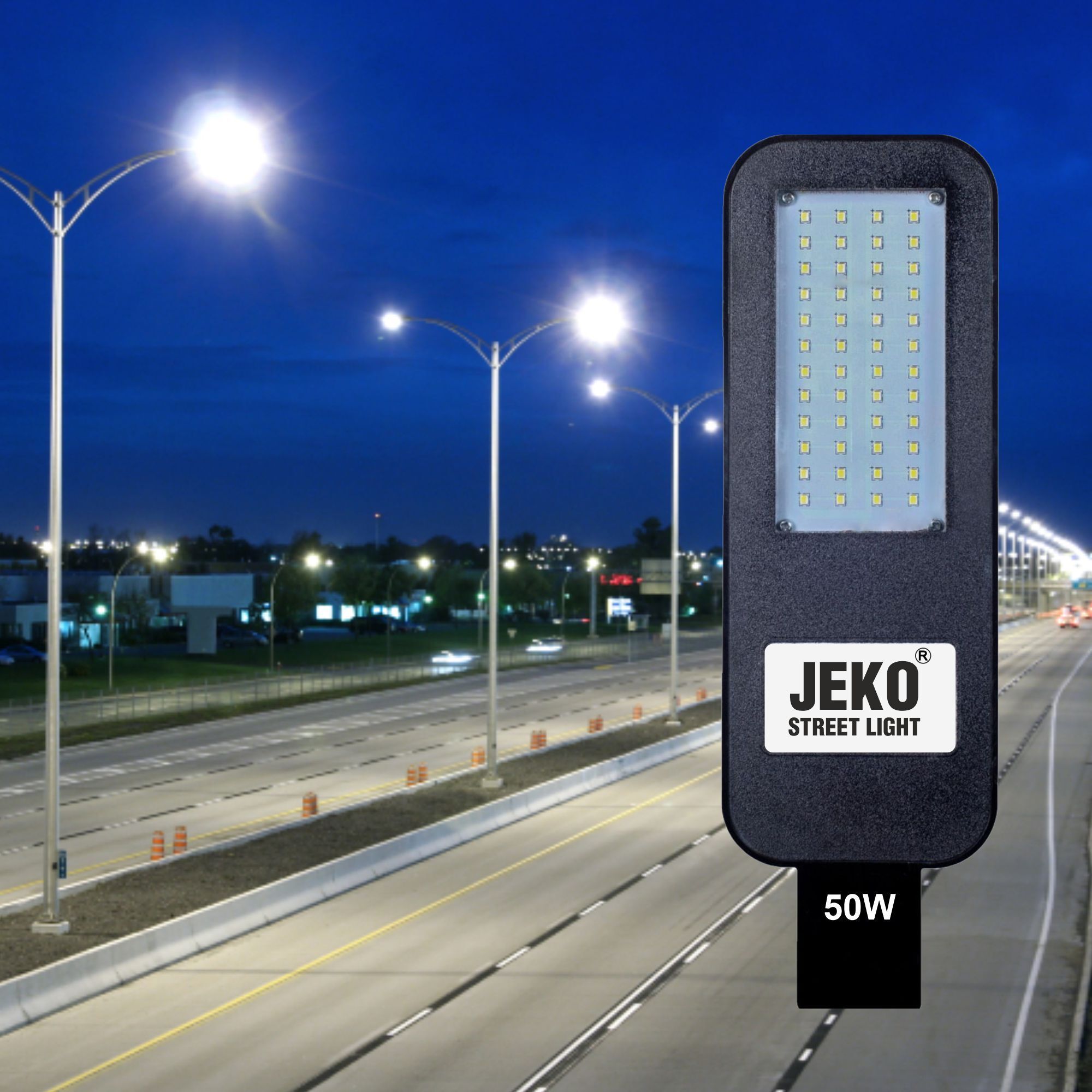 Durable 50W BIS Certified LED Street Light - Waterproof Outdoor Corded Lamp for Streets & Parking Lots Street Light Outdoor Lamp-image-42