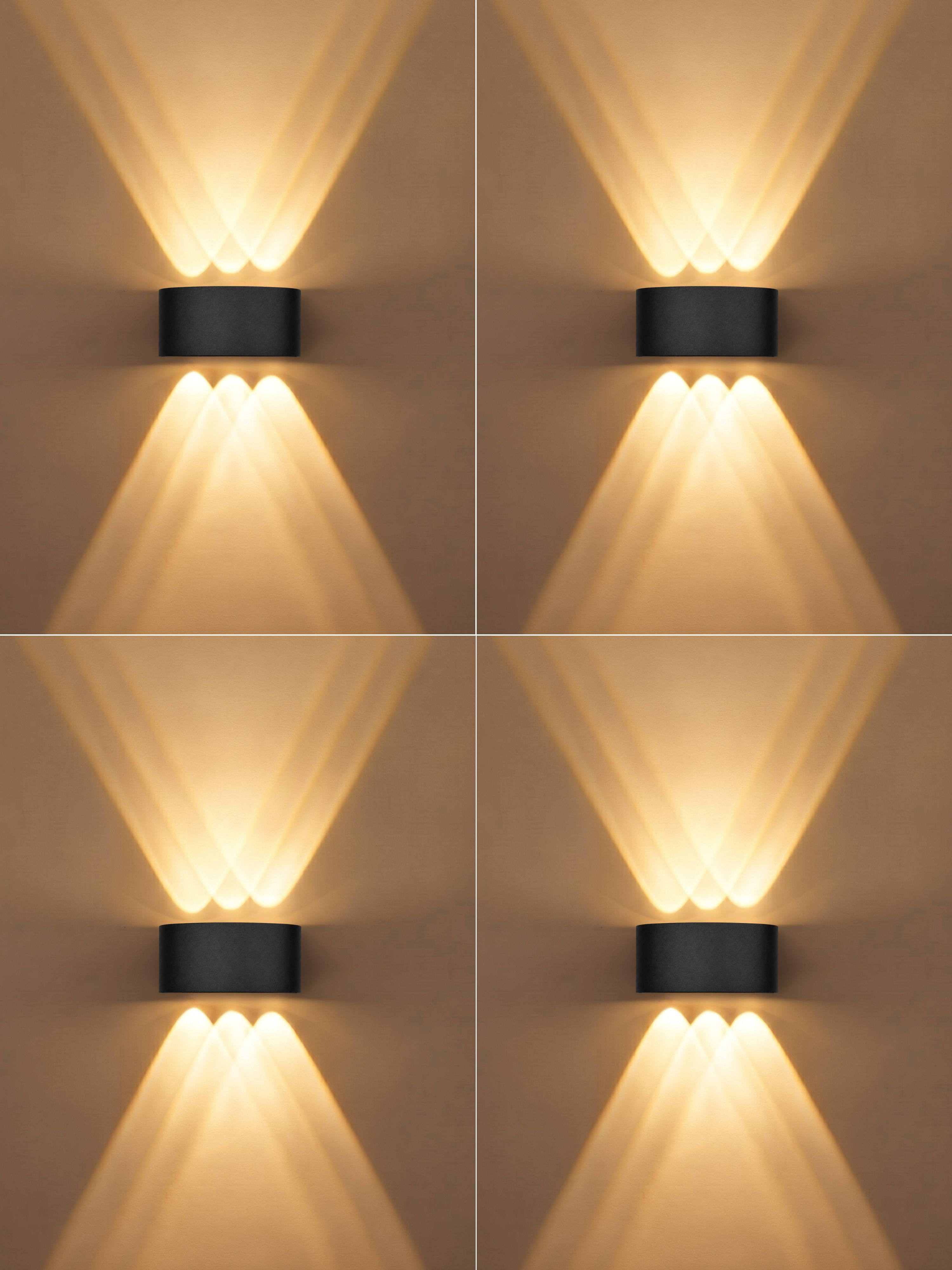 LED Wall Lamp, Up and Down Wall Light, Step Light, Waterproof, Interior Exterior Wall Light, Warm White (Pack of 4) Post Light Outdoor Lamp-image-33
