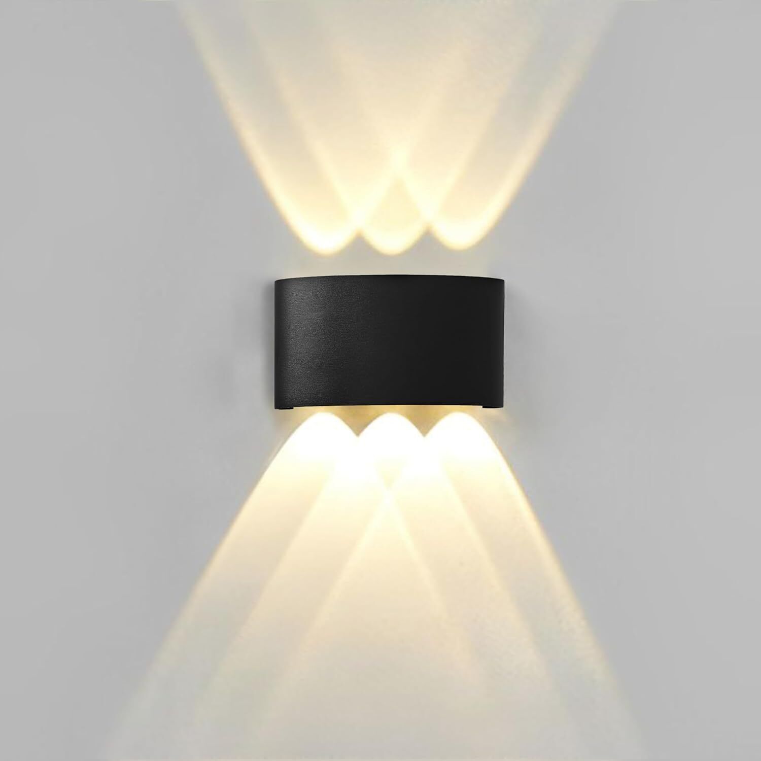 2 Way 3+3 LED Indoor & Outdoor Lamp Up/Down Elevation Light Rustproof & Waterproof Aluminum Body Black (Warm White) Post Light Outdoor Lamp-image-20