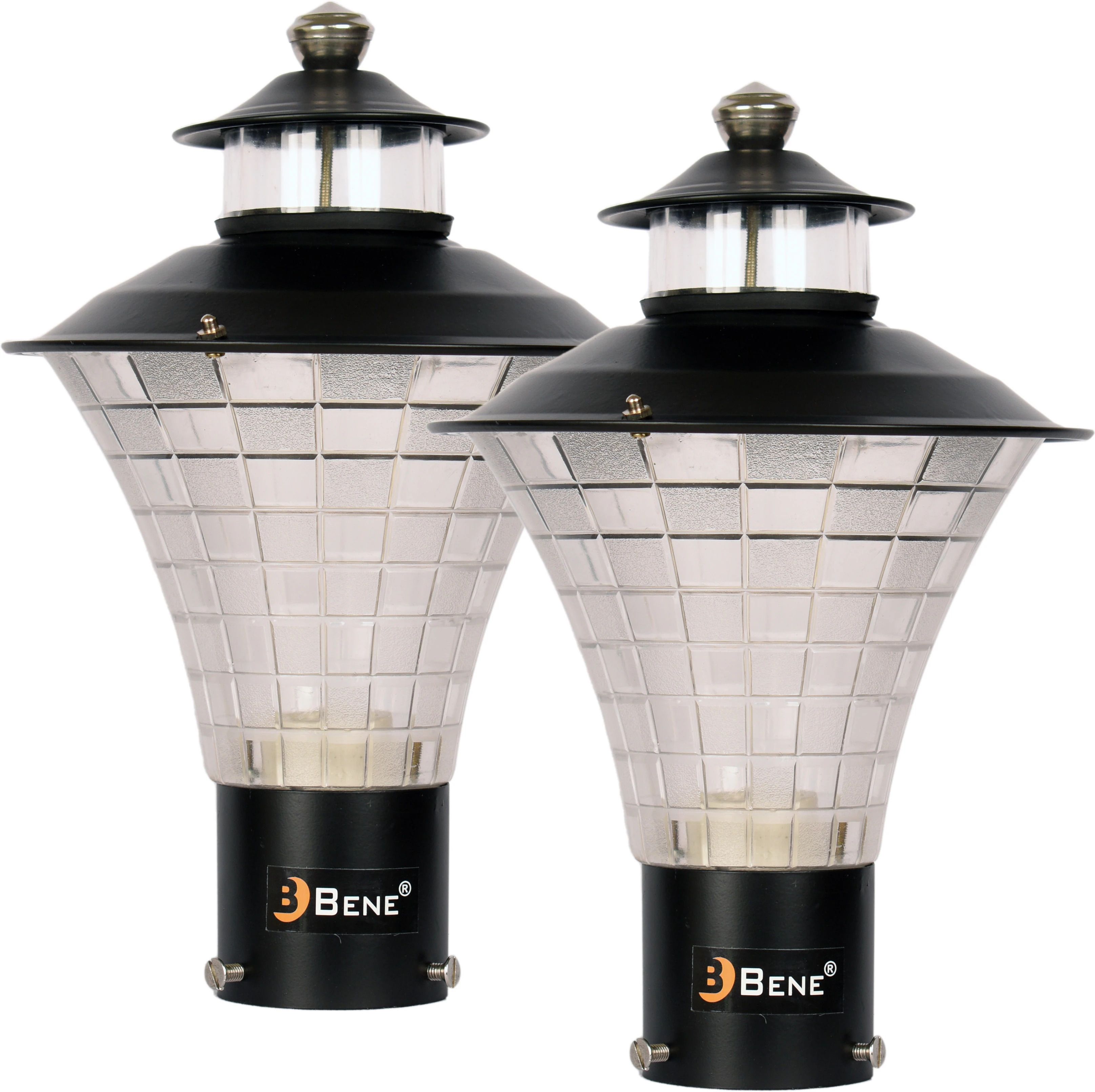 Garden Light Lour (Black, 18 Cms, Pack of 2 Pcs) Gate Light Outdoor Lamp