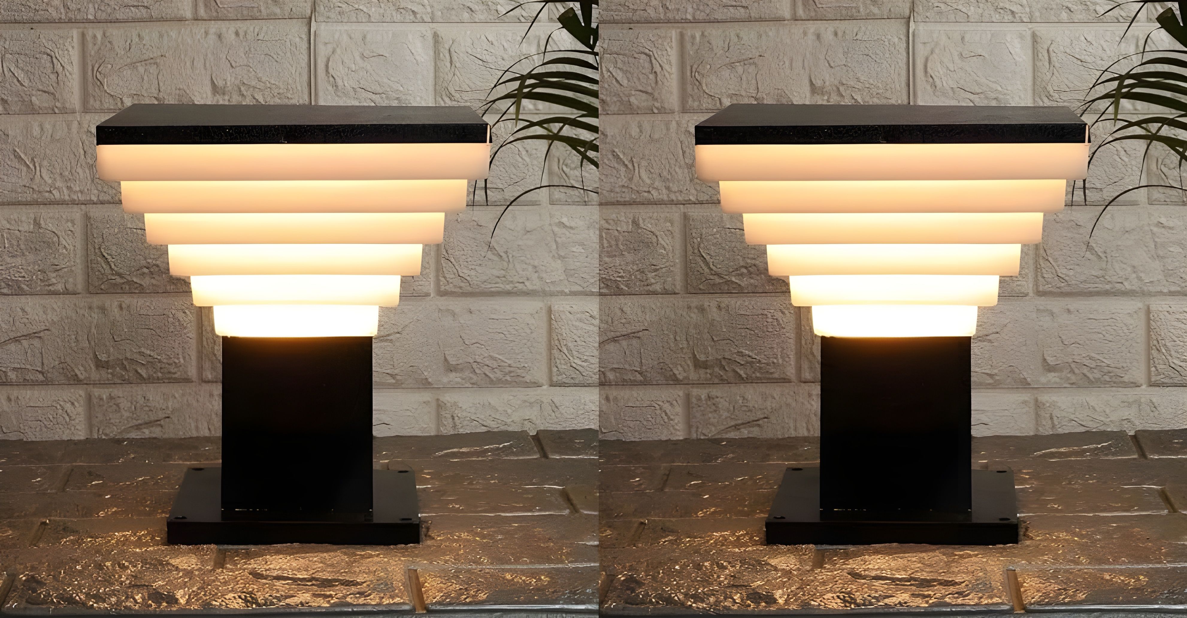 Black Outdoor Waterproof Flat Roof Gate Light Energy Efficient Decorative Exterior Fixture for Entry Gates, Garden Pillars, Porch, Boundaries, Driveway (with Bulb, 2, Pack) Gate Light Outdoor Lamp-image-33