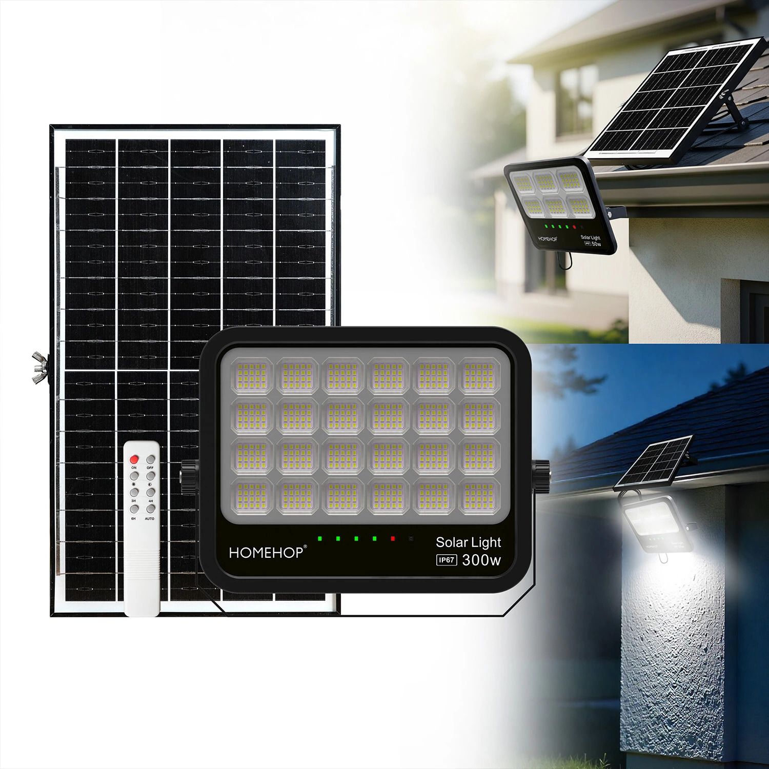 homehop Solar Flood Light Outdoor 300W Waterproof Automatic Wall Lamp For Home Garden Flood Light Outdoor Lamp-picture-30