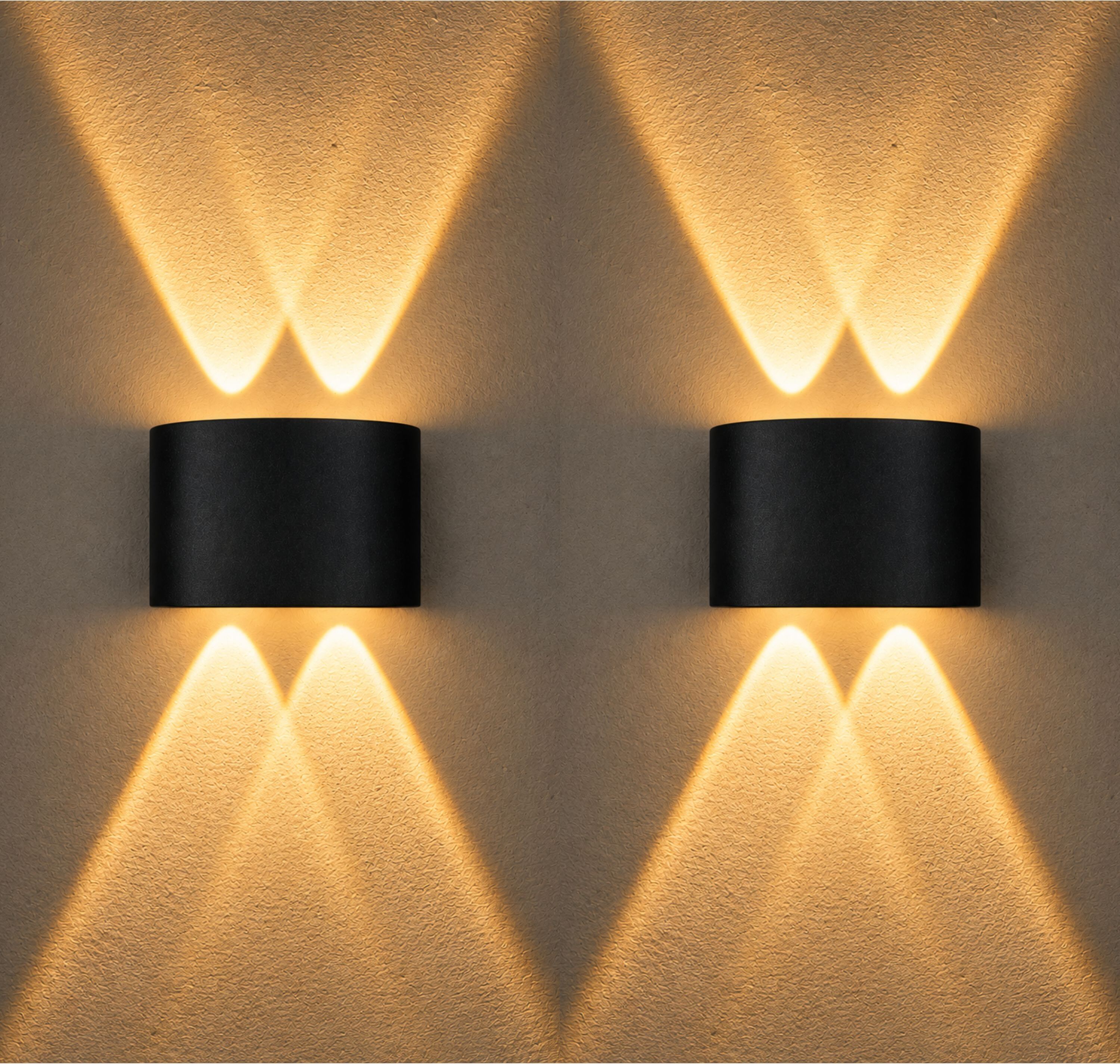 LED Wall Lamp, Up and Down Wall Light, Step Light, Waterproof, Interior Exterior Wall Light, Warm White (Pack of 2) Post Light Outdoor Lamp-image-29