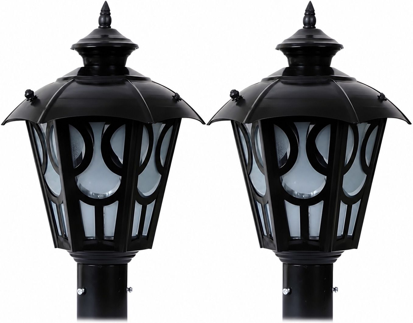 Black Metal Outdoor Waterproof Umbrella Design Gate Light Energy Efficient Decorative Exterior Fixture for Entry Gates, Garden Pillars, Porch, Boundaries, Driveway (without Bulb, 2, Pack) Gate Light Outdoor Lamp-image-44