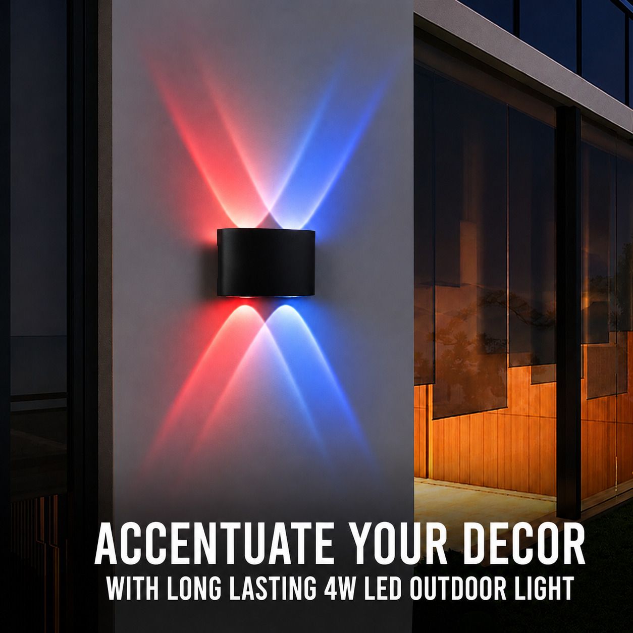 2 Way 2+2 LED Indoor & Outdoor Lamp Up/Down Elevation Light Rustproof & Waterproof Aluminum Body Black (Multicolor) Gate Light Outdoor Lamp-image-16