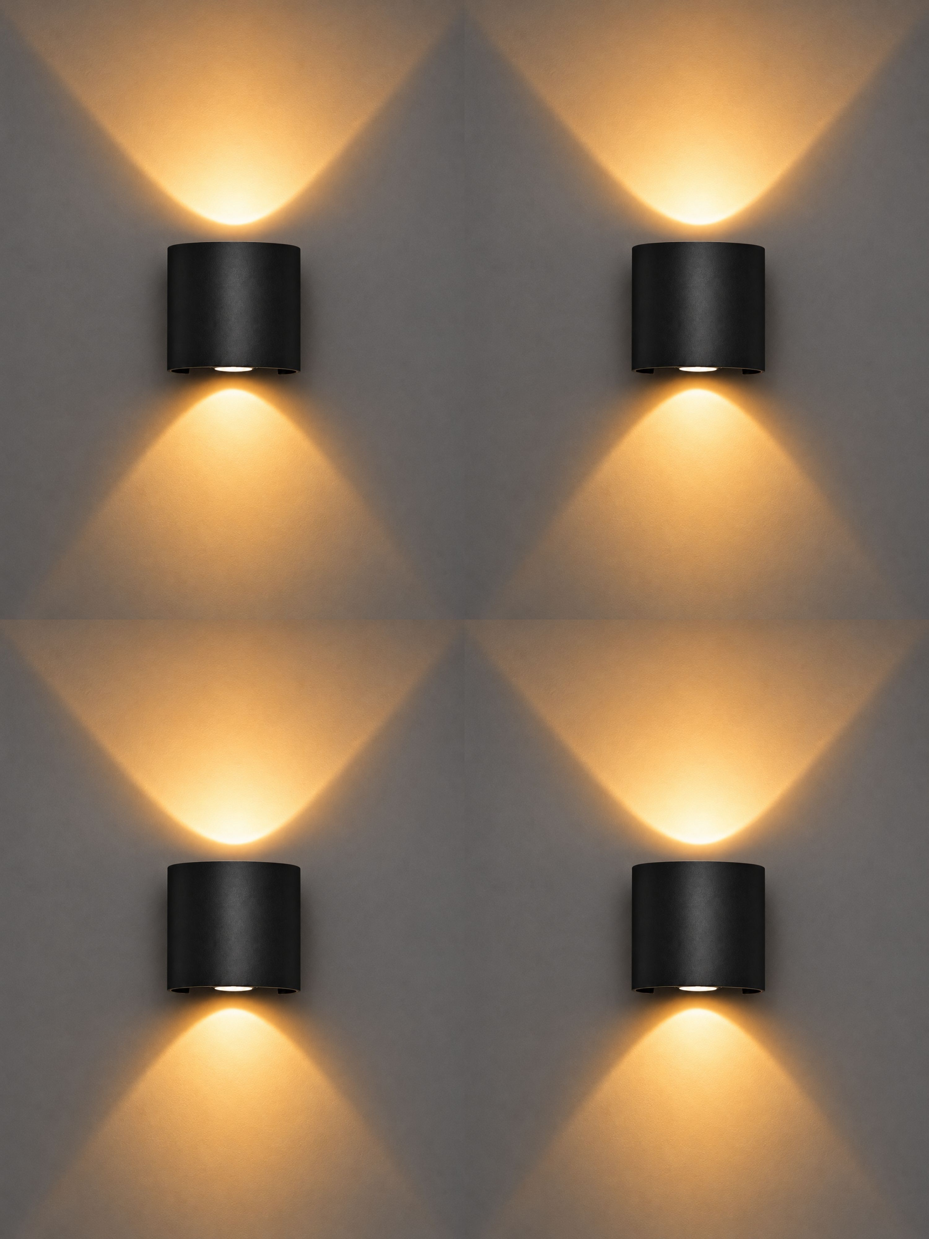 LED Wall Lamp, Up and Down Wall Light, Step Light, Waterproof, Interior Exterior Wall Light, Warm White (Pack of 4) Post Light Outdoor Lamp-image-26