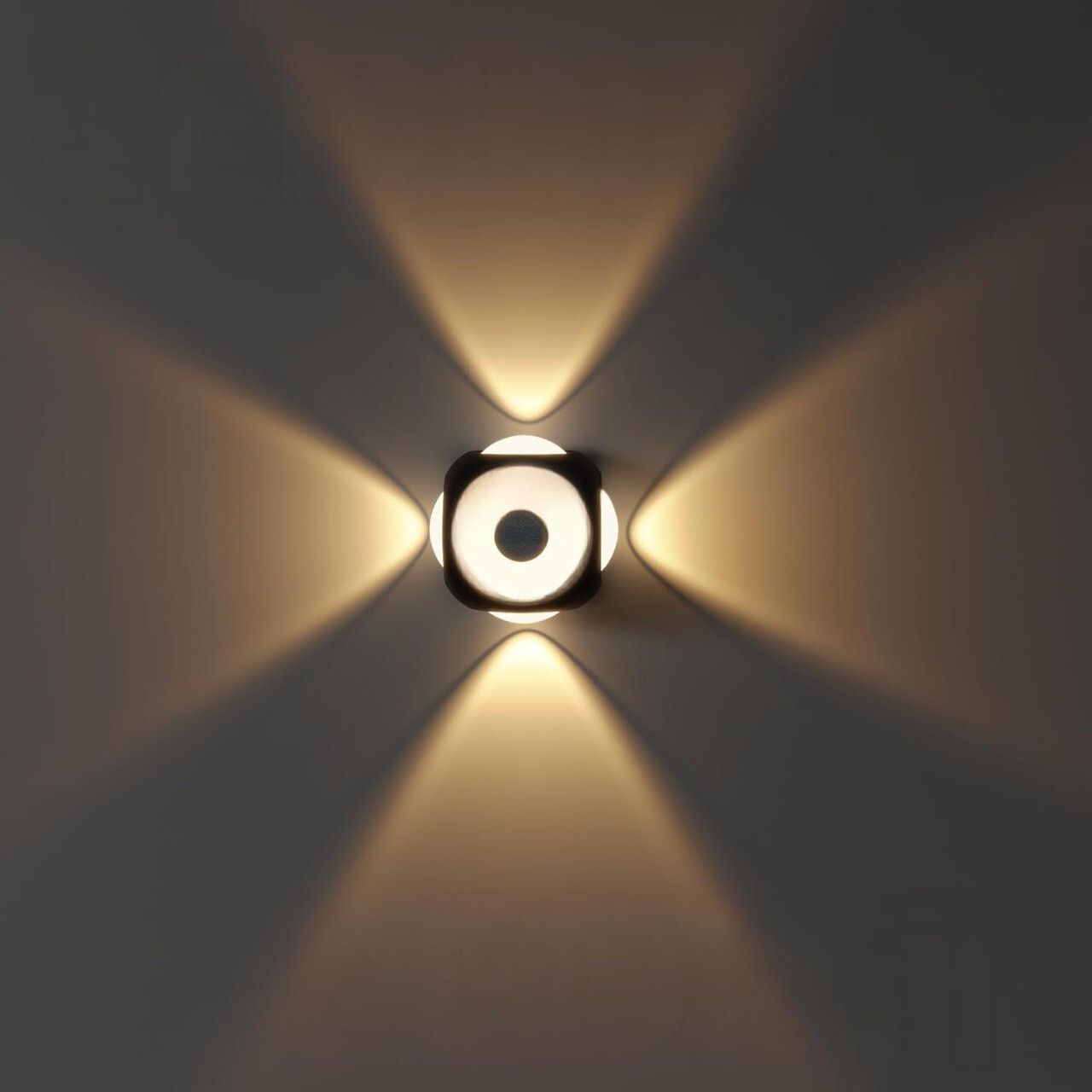 4 Way Profile LED Indoor & Outdoor Lamp Up/Down Right/Left Elevation Light Rustproof & Waterproof Aluminum Body Black (Warm White) Post Light Outdoor Lamp