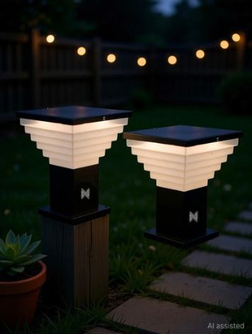 MODERN NX DELUX 2PCS BLACK AND WHITE GATE LIGHT Gate Light Outdoor Lamp-image-12