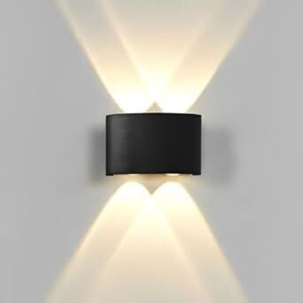 2 Way 2+2 LED Indoor & Outdoor Lamp Up/Down Elevation Light Rustproof & Waterproof Aluminum Body Black (Warm White) Post Light Outdoor Lamp-image-13