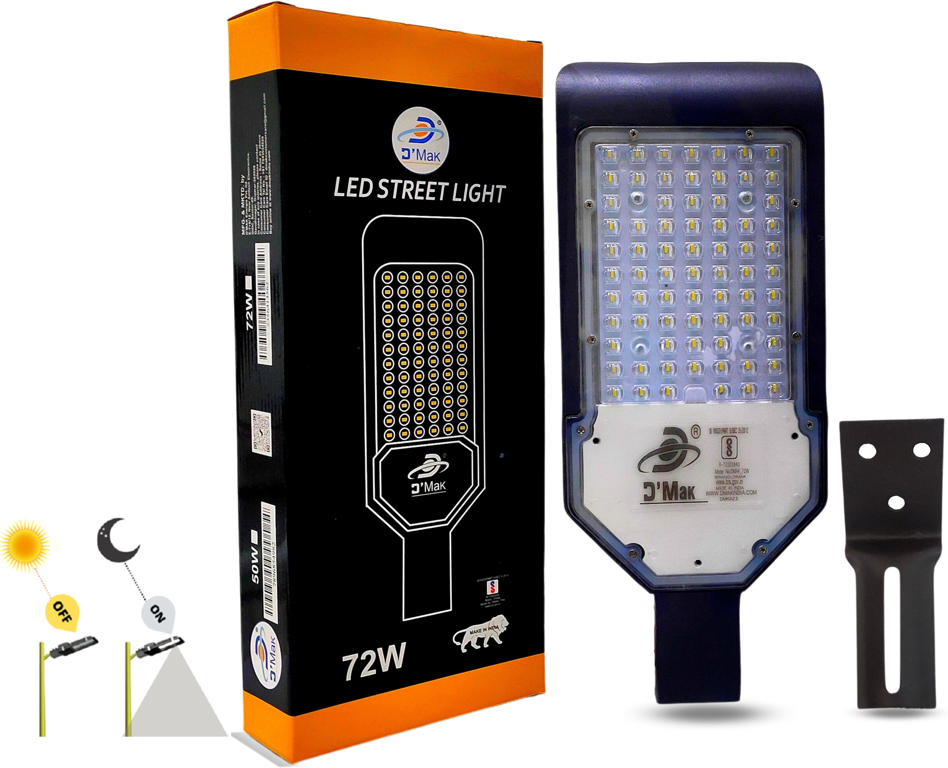 72w Automatic Sensor Lens Street Light Grey body Pack of 1 Flood Light Outdoor Lamp-image-27