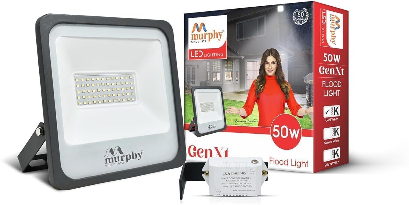50W Led Waterproof with Auto On/Off Day Sensor Flood Light : Pack of 1 (Aluminium, BIS Approved) Flood Light Outdoor Lamp-image-23