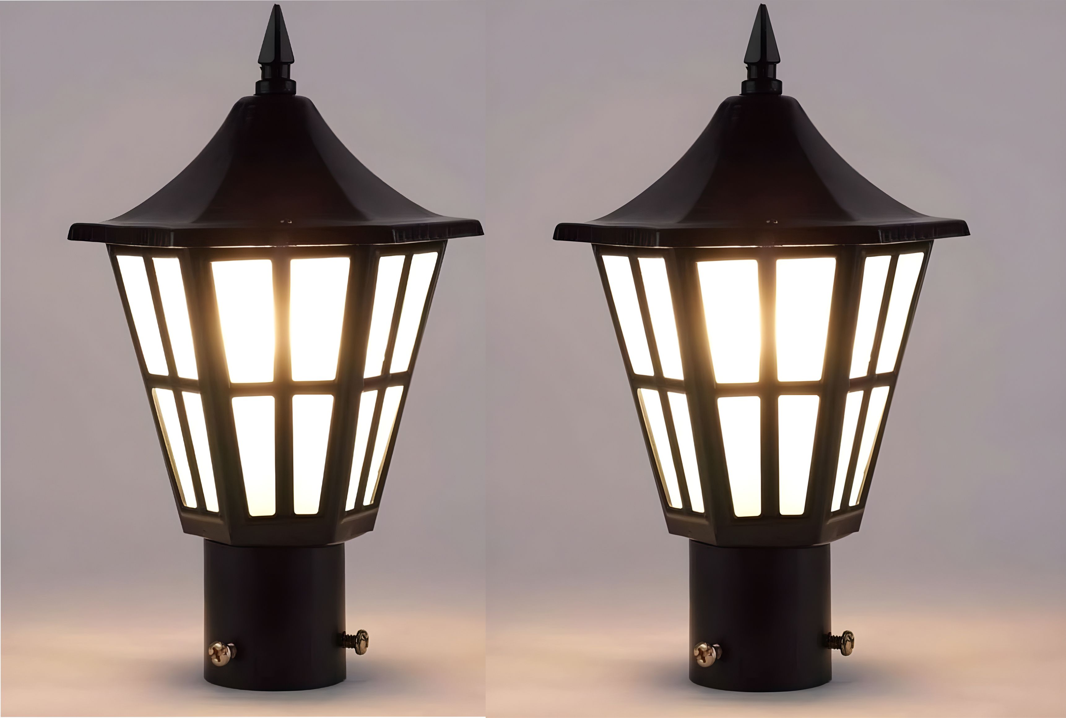 Outdoor Gate Light, Black Metal Hurricane Design, Waterproof, Energy Efficient, Modern Wall Mount Sconce, for Garden Pillars, Entry Gates, Porch, Fence Posts (without Bulbs, 2, Pack) Gate Light Outdoor Lamp-image-49