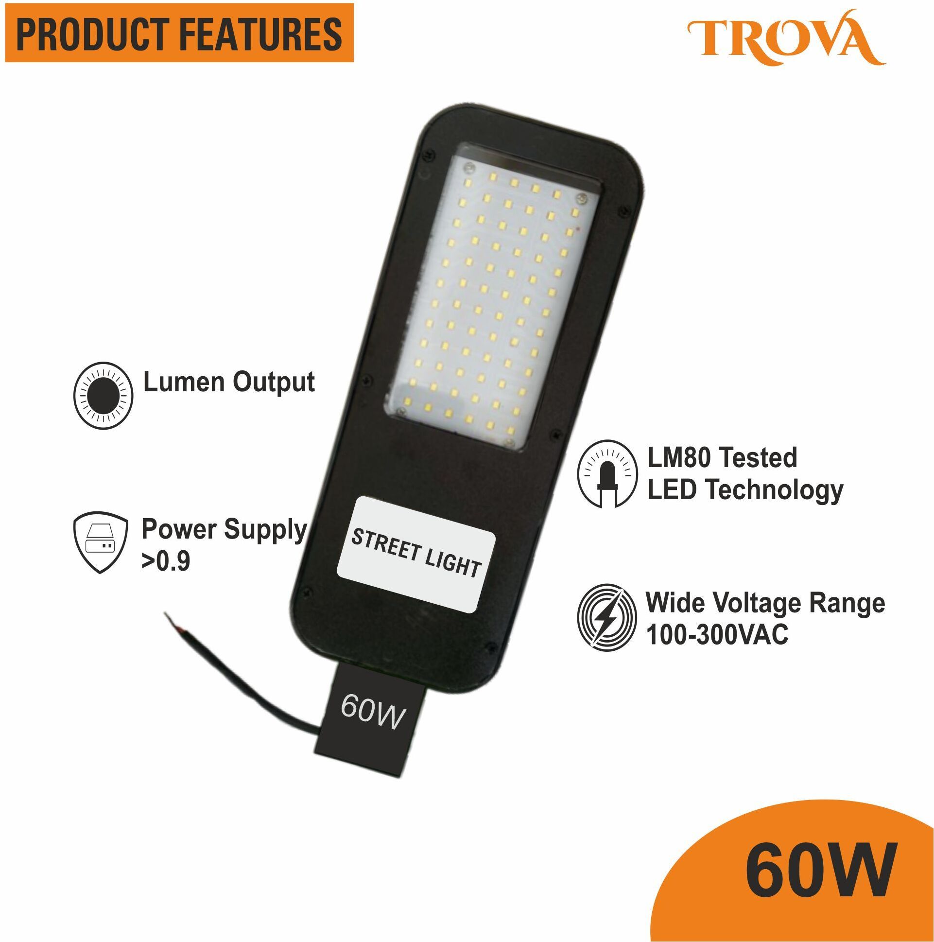 60W LED Street Light _ High Brightness 6000 Lumens, Energy Saving Outdoor Lamp for Roads, Parking Lots, Street Light Outdoor Lamp-image-21