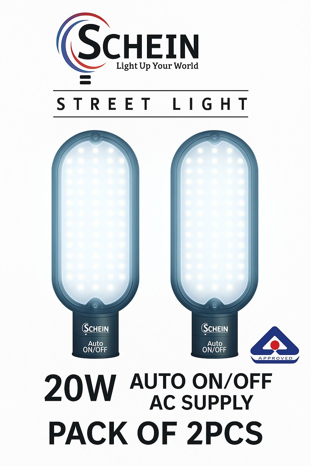 20W Auto On/Off Day & Night Sensor LED Street Light, White Color, Corded Wire, AC Supply – ISO Certified, BIS Approved (R-97001945) – Pack of 2 Street Light Outdoor Lamp-image-21