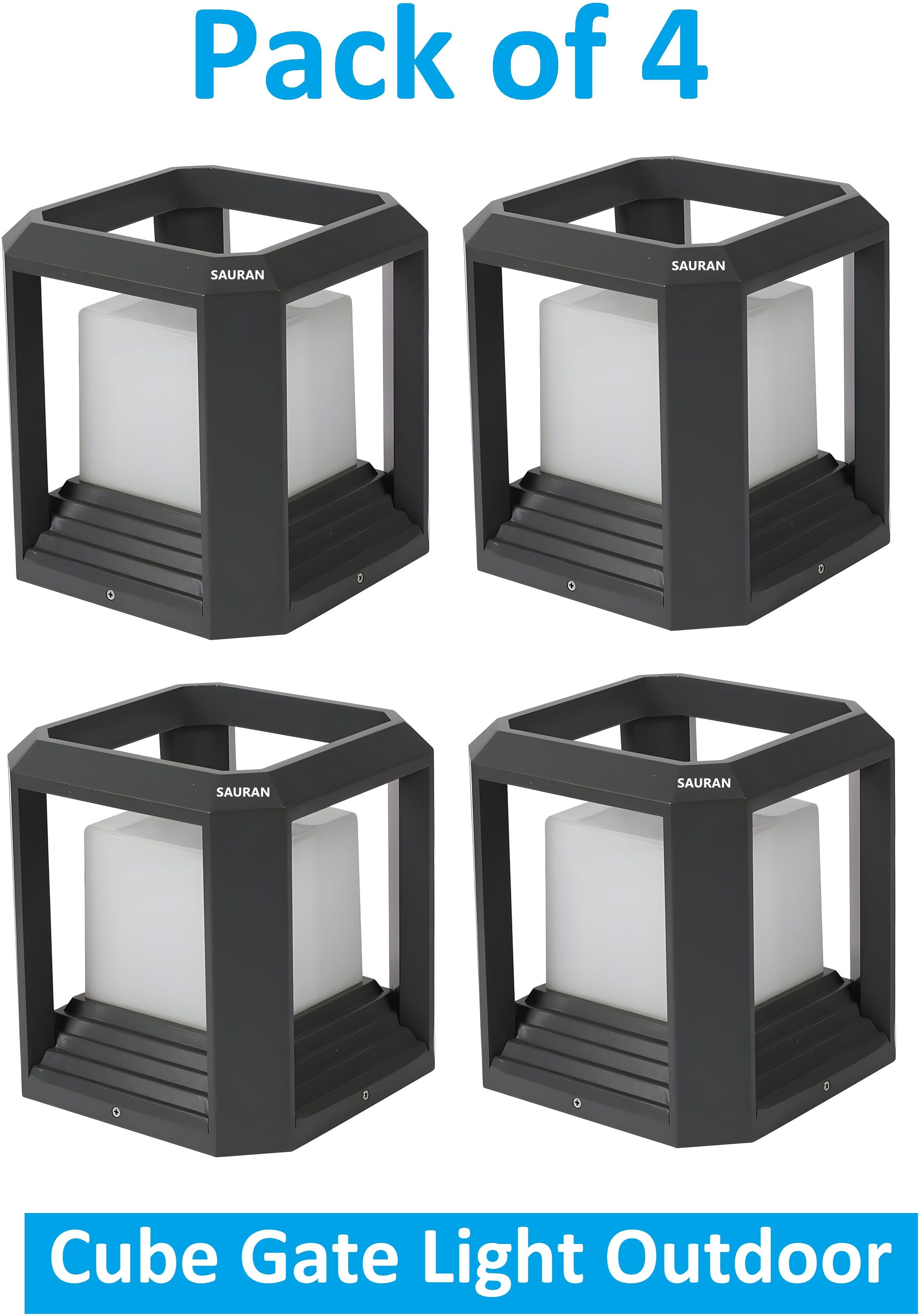 sauran Pack of 4 Polycarbonate Cube Outdoor Main Gate Light DL04 OMG36.3 Gate Light Outdoor Lamp-picture-8