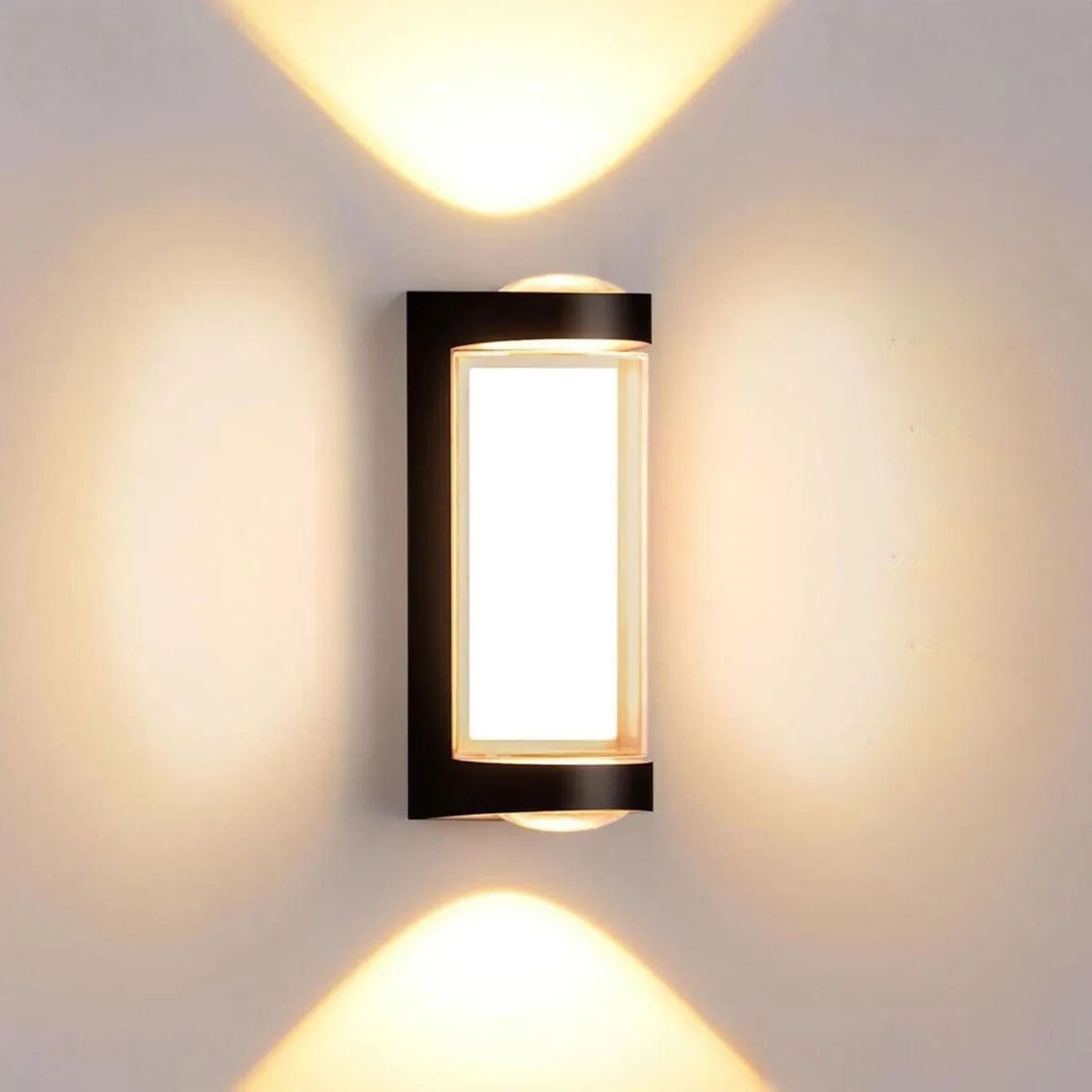 2 way profile led indoor & outdoor lamp up/down right/left elevation light rustproof & waterproof aluminum body black (warm white) post light outdoor lamp