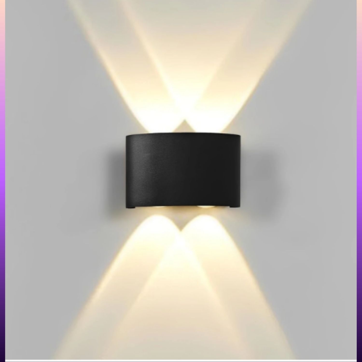 2Way 2+2 LED Indoor & Outdoor Lamp Up/Down Elevation Light Rustproof & Waterproof Aluminum Body Black (Warm White)-C-23 Post Light Outdoor Lamp-image-8