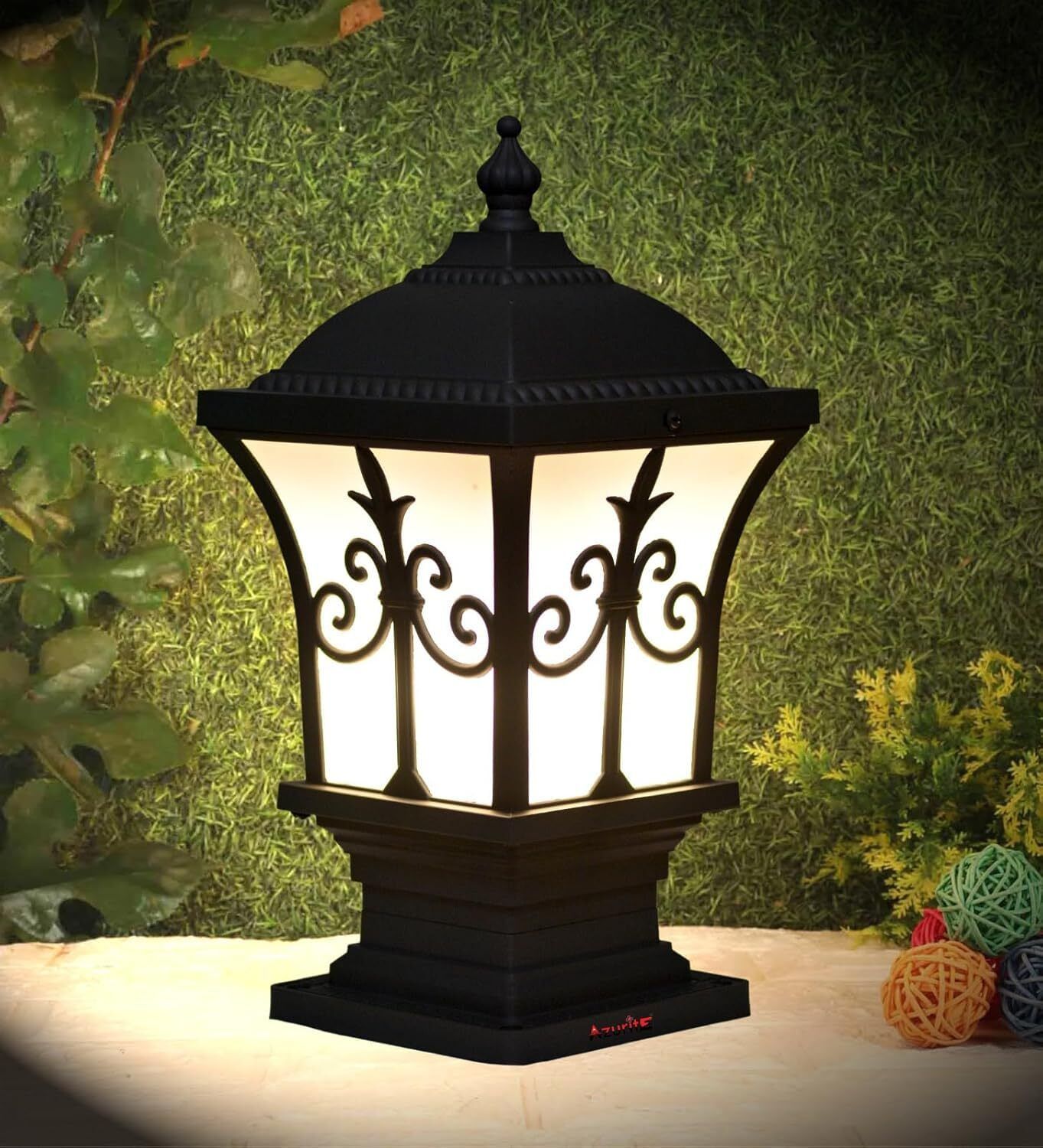 Areezo Decorative Black Finish Gate Lamp for Main Gate and Boundary Walls (Bulb Incl.) (Pack of 1) Gate Light Outdoor Lamp-image-0