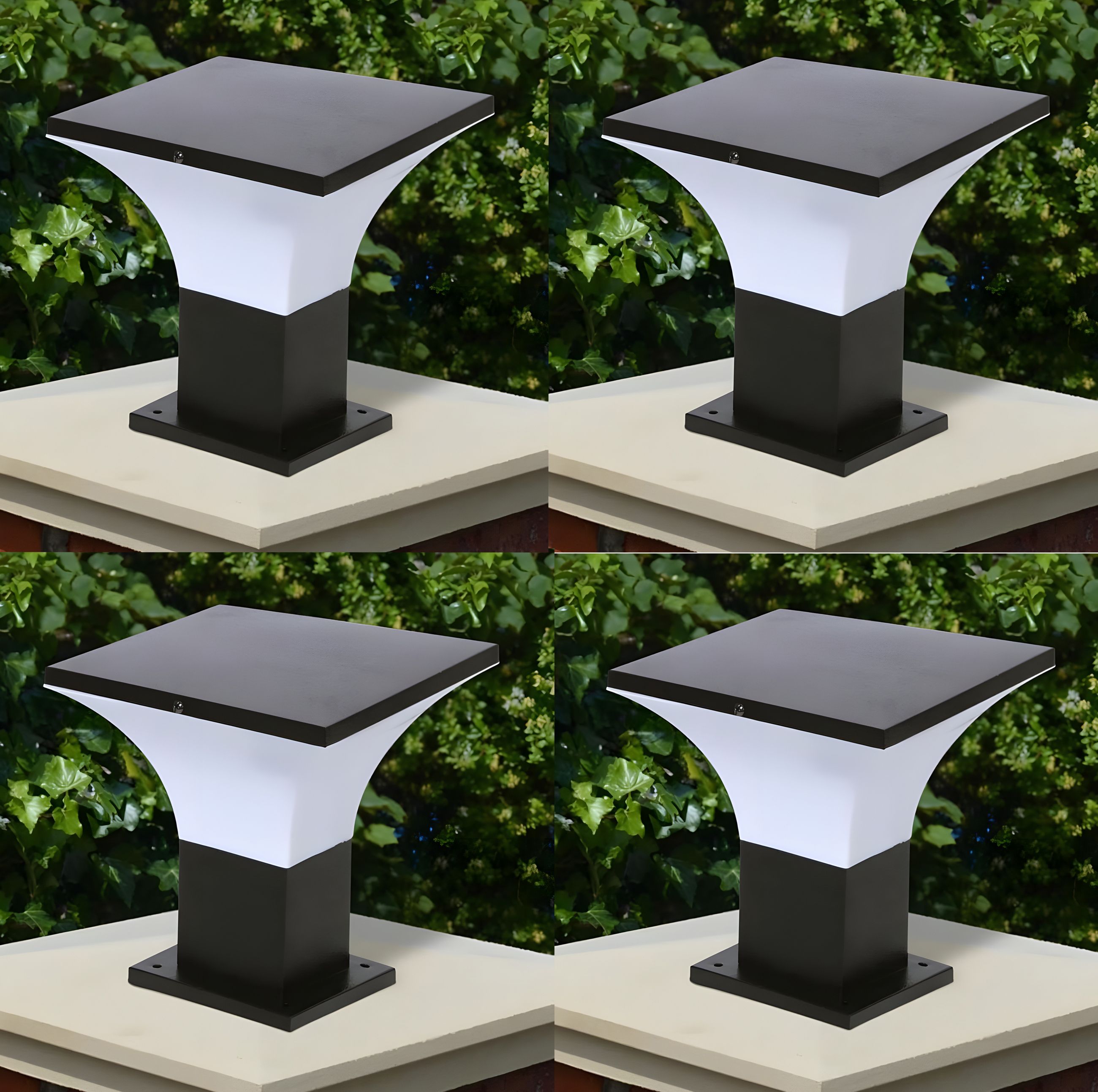 Black Outdoor Waterproof Phantom Gate Light Energy Efficient Decorative Exterior Fixture for Entry Gates, Garden Pillars, Porch, Boundaries, Driveway (without Bulb, 4, Pack) Gate Light Outdoor Lamp-image-35