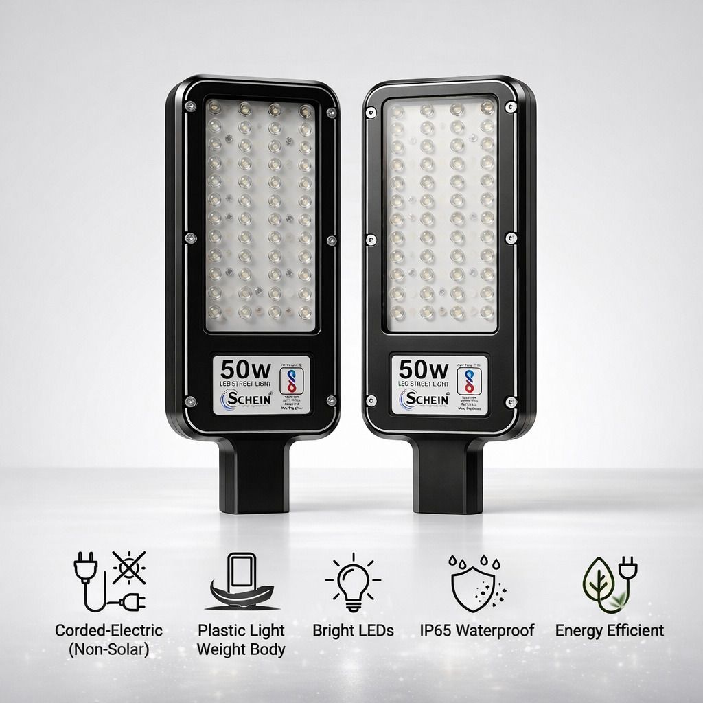 schein 50W White LED Street Light (Non-Solar, Without Sensor) | Pack of 2 |Bright White Light | IP65 Waterproof | Energy Efficient & Long Lifespan | Outdoor Street Lamp Street Light Outdoor Lamp-picture-48