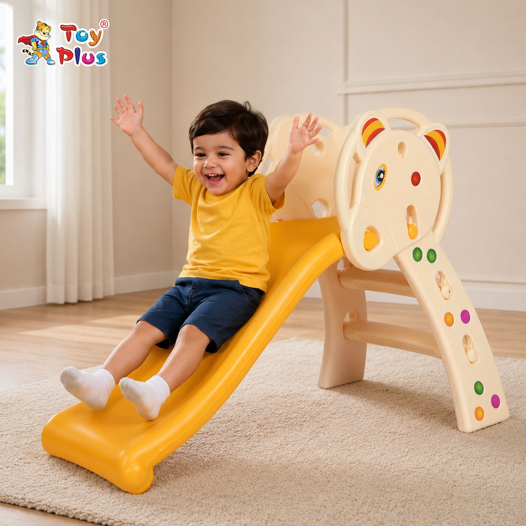 toy plus Baby Garden Slide for Kids Easy Climb Activity Slide for Home Play Area-picture-32