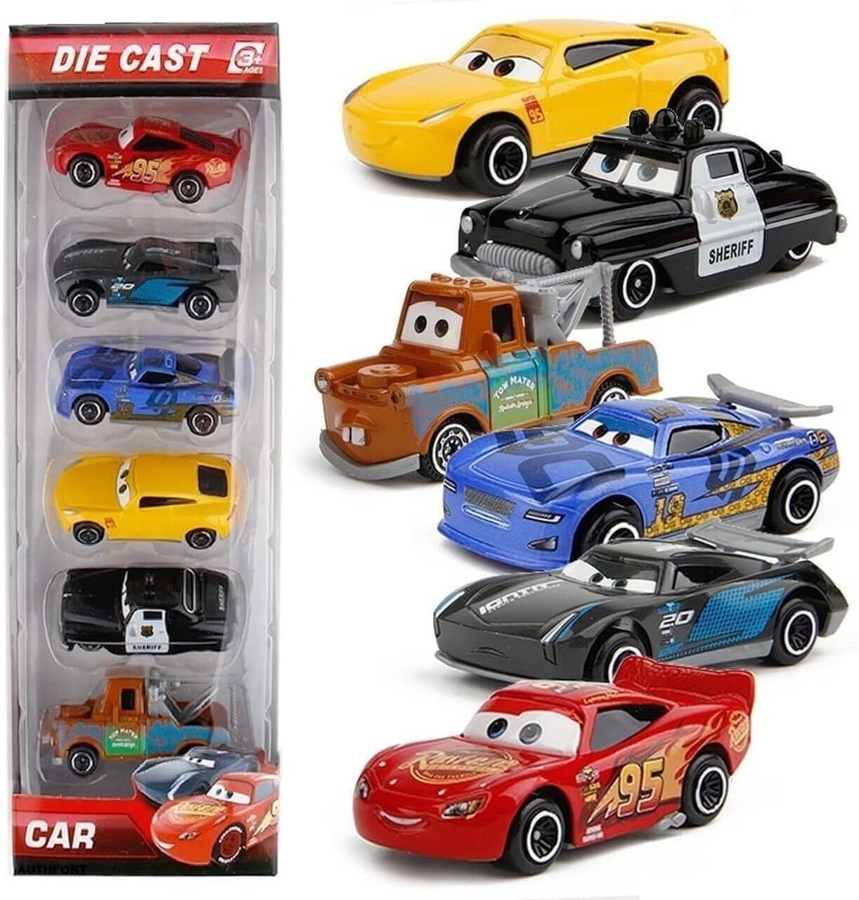 Mini Metal Die Cast Cars Set of 6 | Pull Back Racing Toy Vehicles Kids Gift-image-14