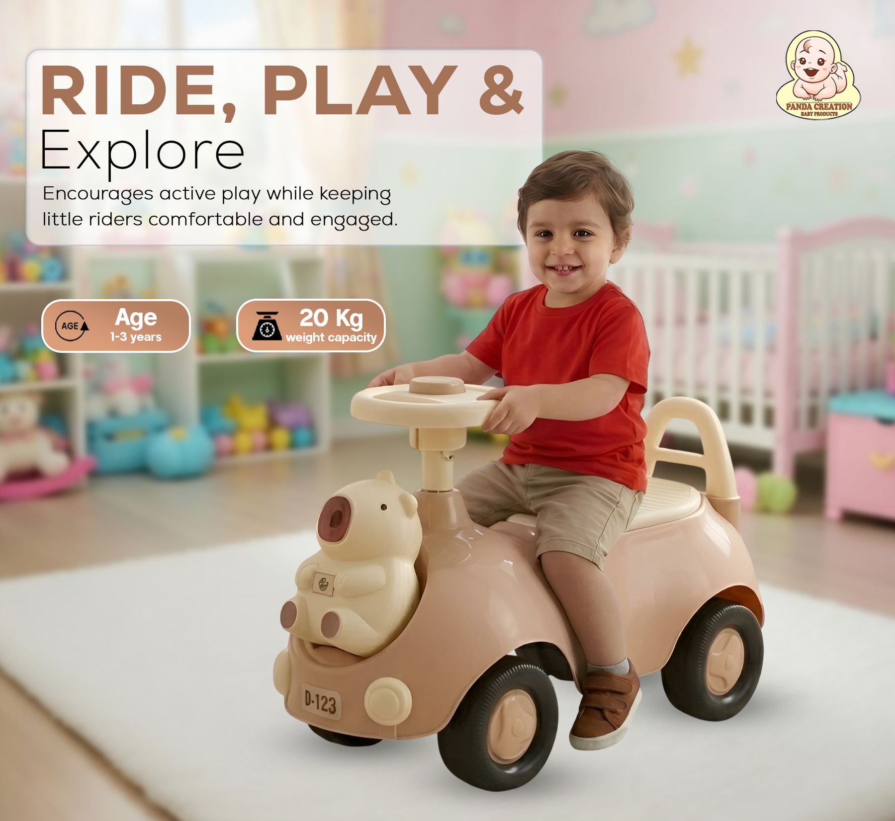 Baloo Push Rideon's Car With Toy Storage & Back Rest For Kids 3TO5 Years-image-14