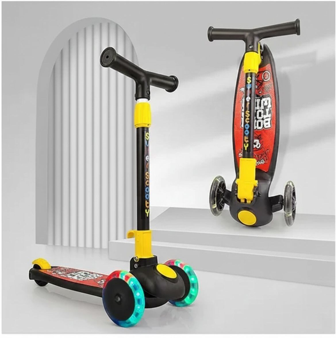 joyride Smart Kick Scooter three-wheel design | 3 Level Adjustable Height & LED lights-picture-3
