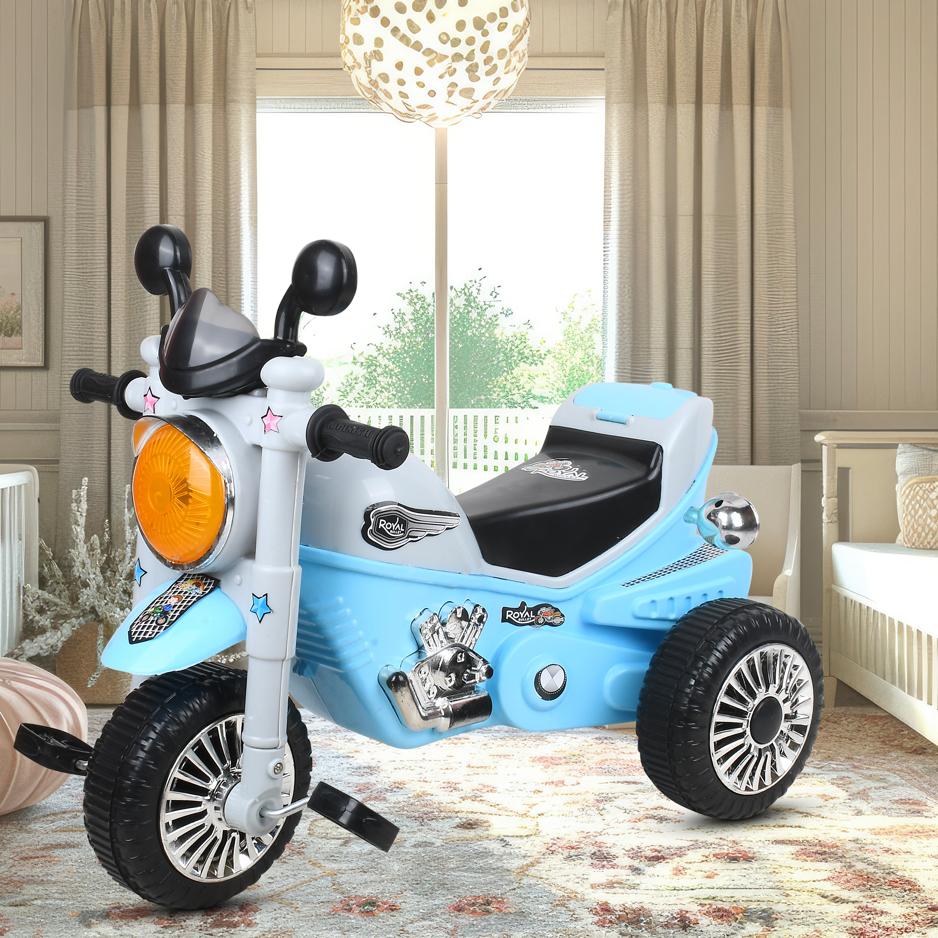 baby tone ROYAL BULLET, BIG SIZE CROM WHEEL,HEAD LIGHT,STORAGE,MADE IN INDIA (Red) image 1