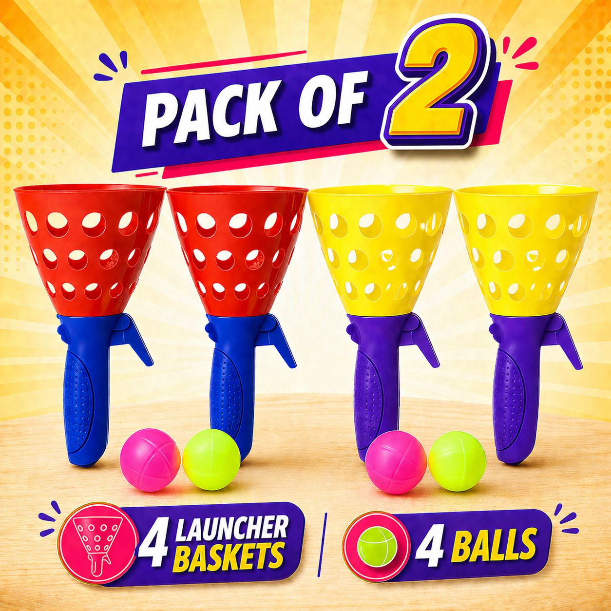 toyify Pop and Catch Ball Game for Kids 3+| Indoor & Outdoor Sports Toy (pack of 2)-picture-10