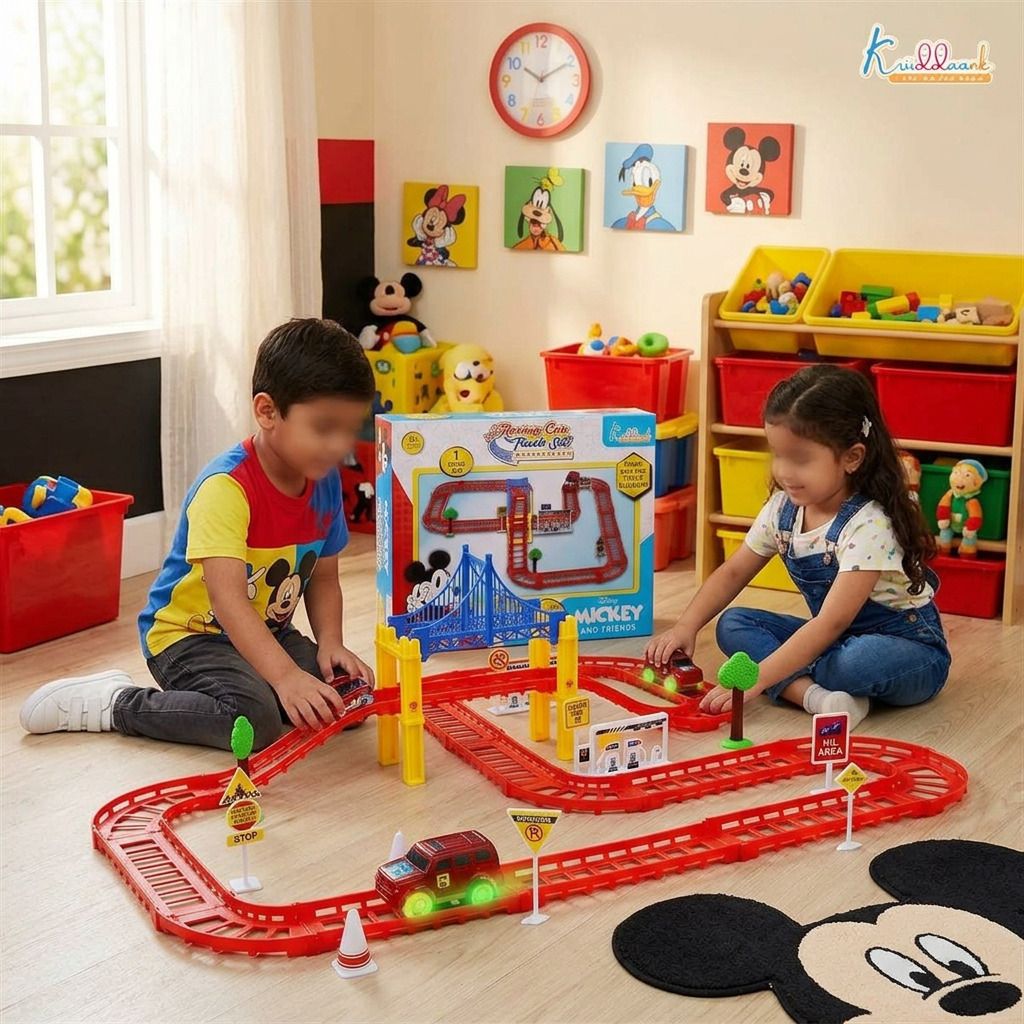Mickey Mouse Racing Car Track Set for Kids 3+ 41 Pieces Toy Play Set-image-8
